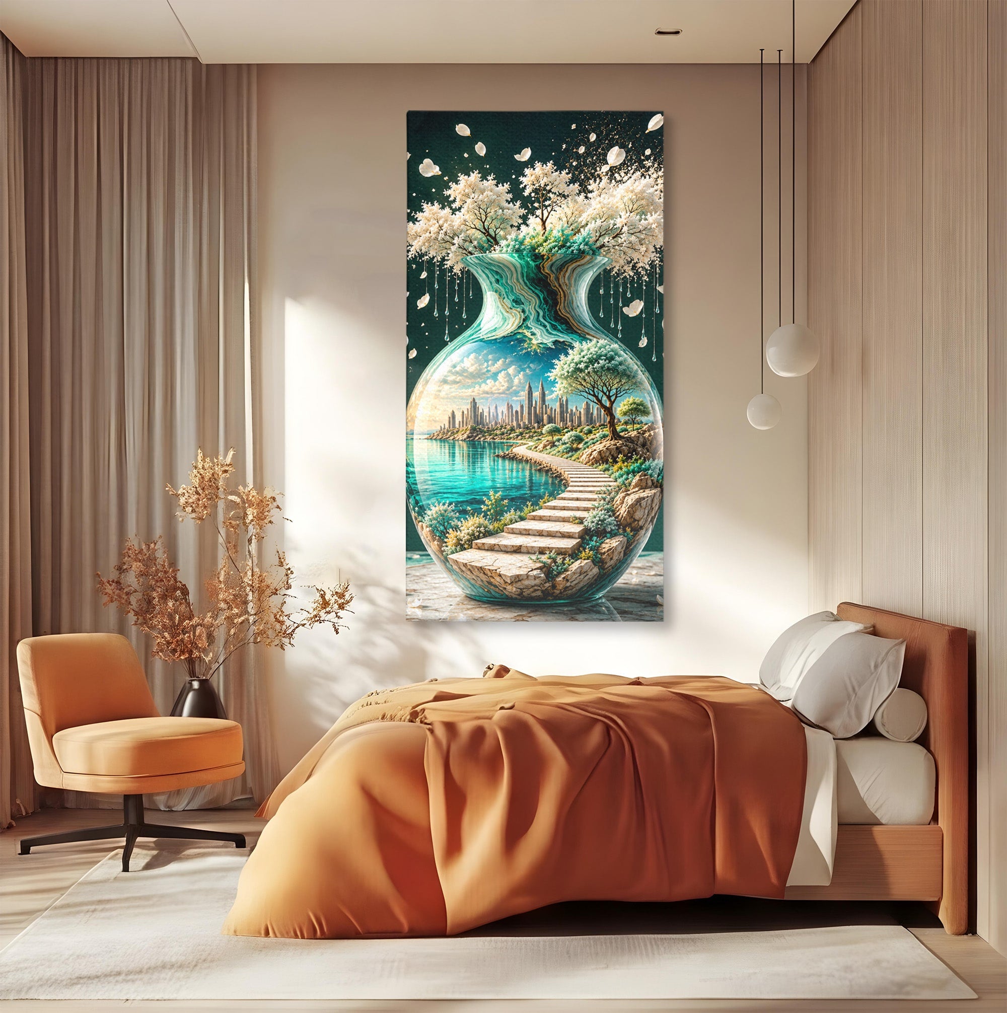 Tablou Canvas Premium LuxCanva® U1206, Vasul Magic Al Naturii, Peisaj, Oras, Natura, Living, Culori Vibrante