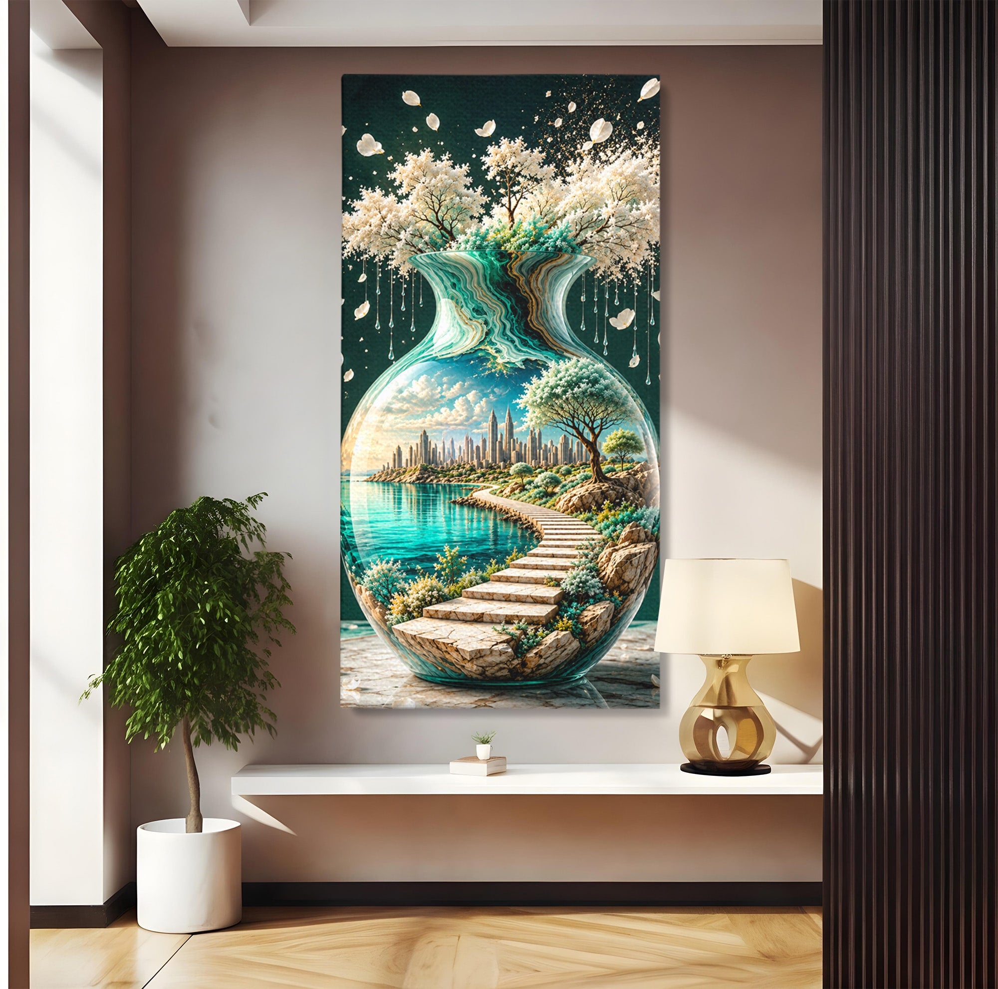 Tablou Canvas Premium LuxCanva® U1206, Vasul Magic Al Naturii, Peisaj, Oras, Natura, Living, Culori Vibrante