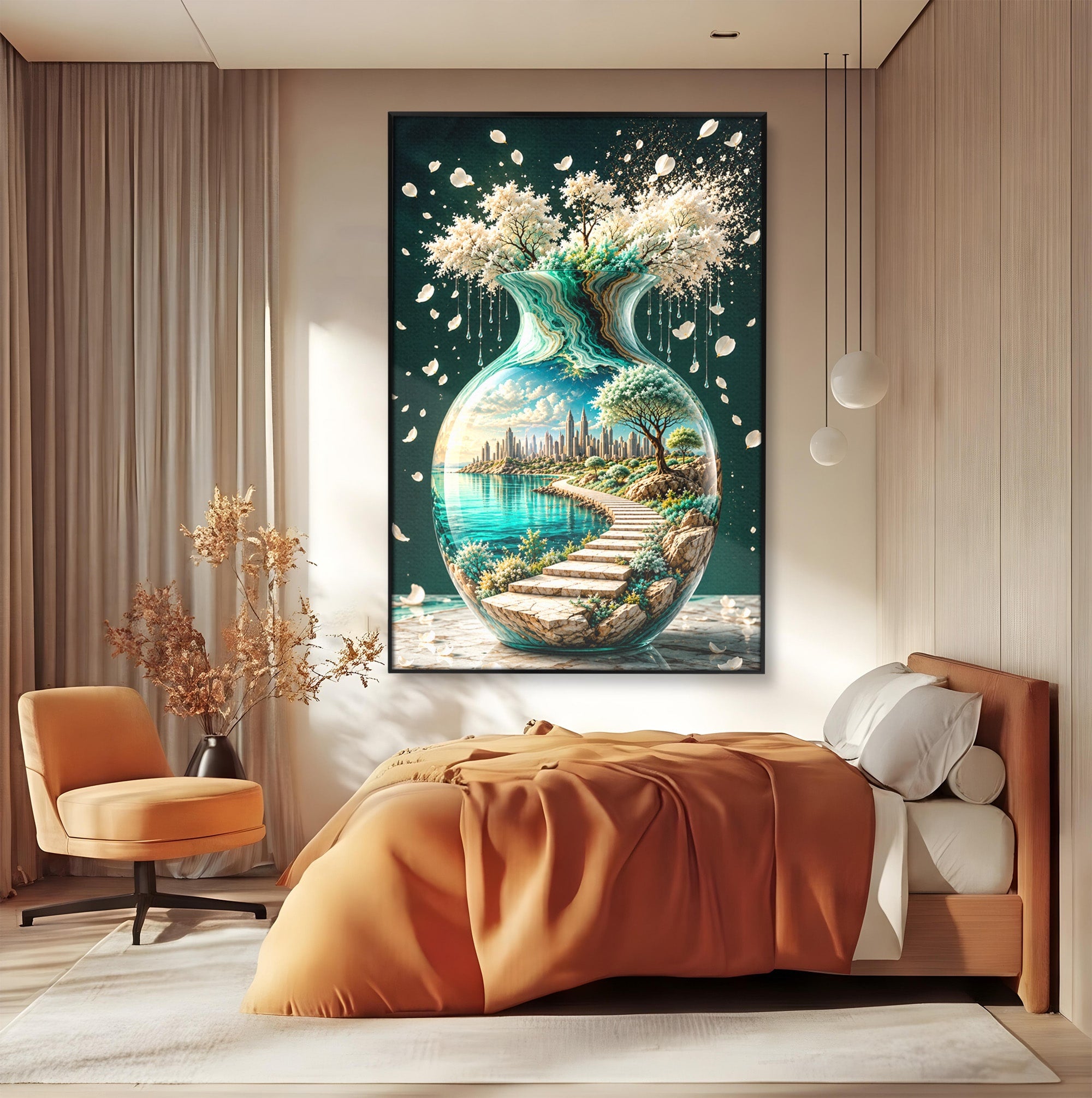 Tablou Canvas Premium LuxCanva® U1206, Vasul Magic Al Naturii, Peisaj, Oras, Natura, Living, Culori Vibrante
