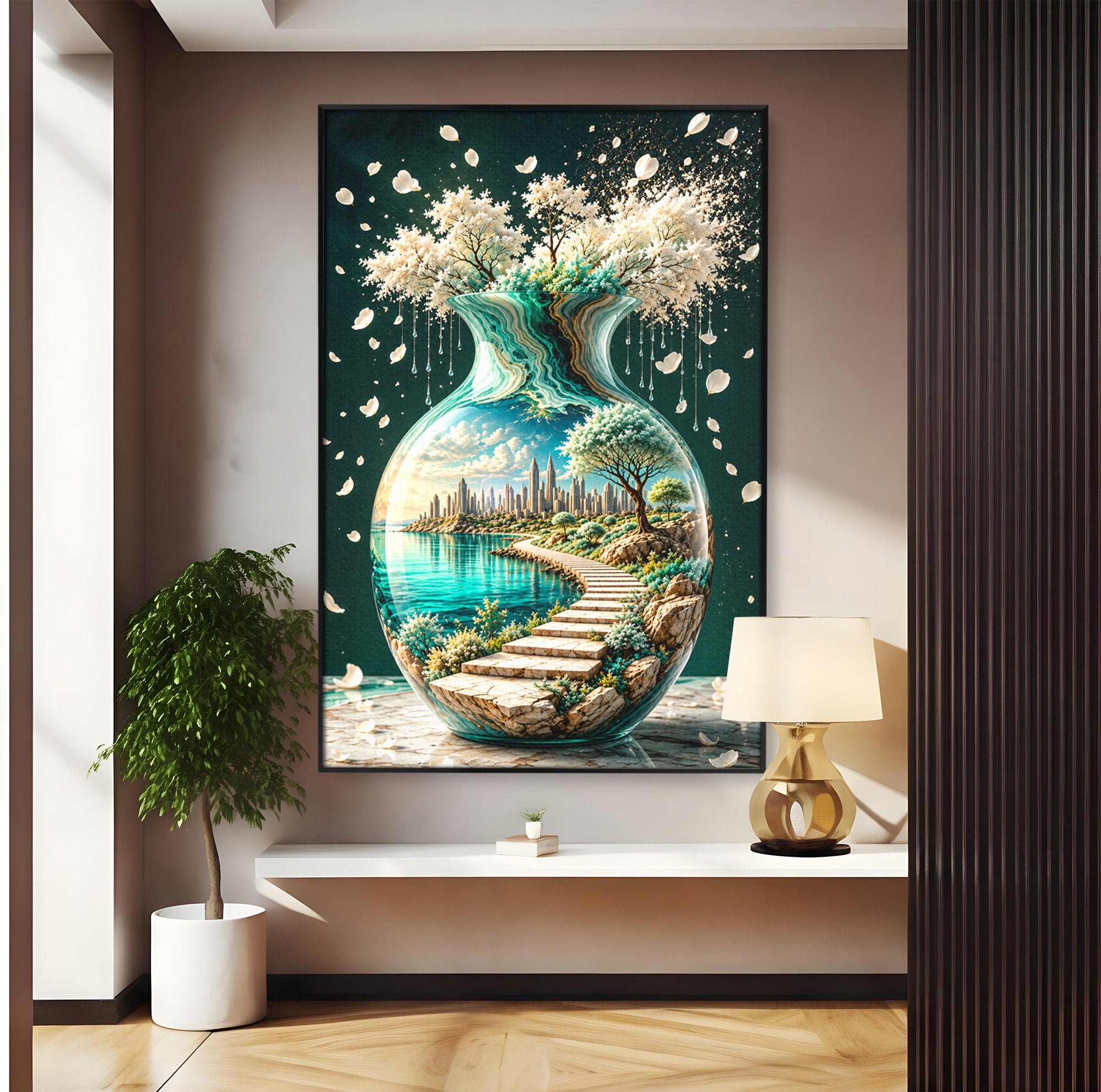 Tablou Canvas Premium LuxCanva® U1206, Vasul Magic Al Naturii, Peisaj, Oras, Natura, Living, Culori Vibrante