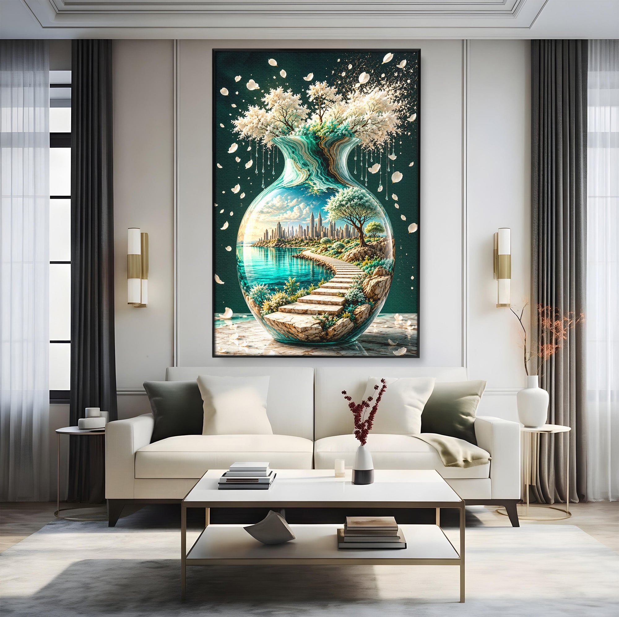 Tablou Canvas Premium LuxCanva® U1206, Vasul Magic Al Naturii, Peisaj, Oras, Natura, Living, Culori Vibrante