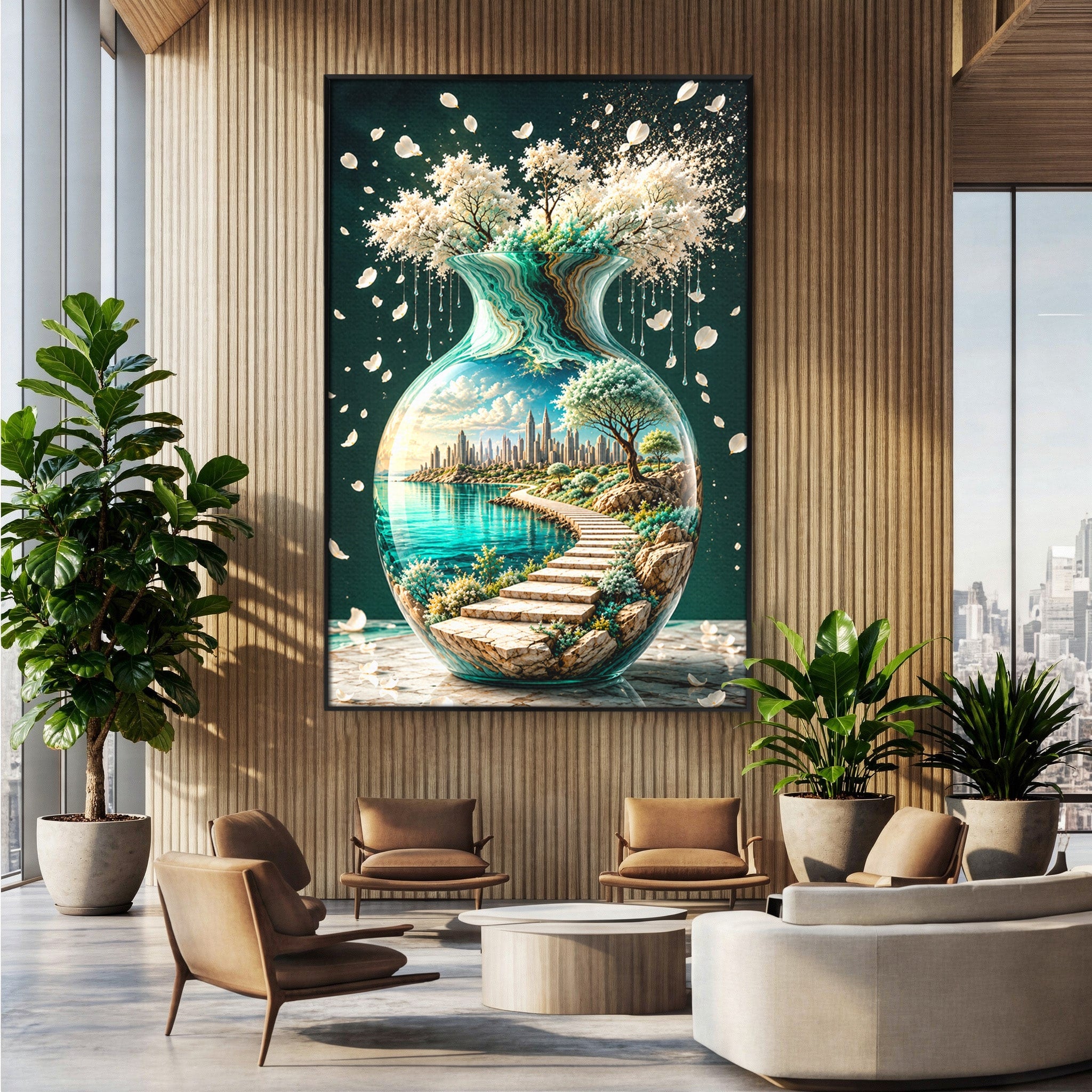 Tablou Canvas Premium LuxCanva® U1206, Vasul Magic Al Naturii, Peisaj, Oras, Natura, Living, Culori Vibrante