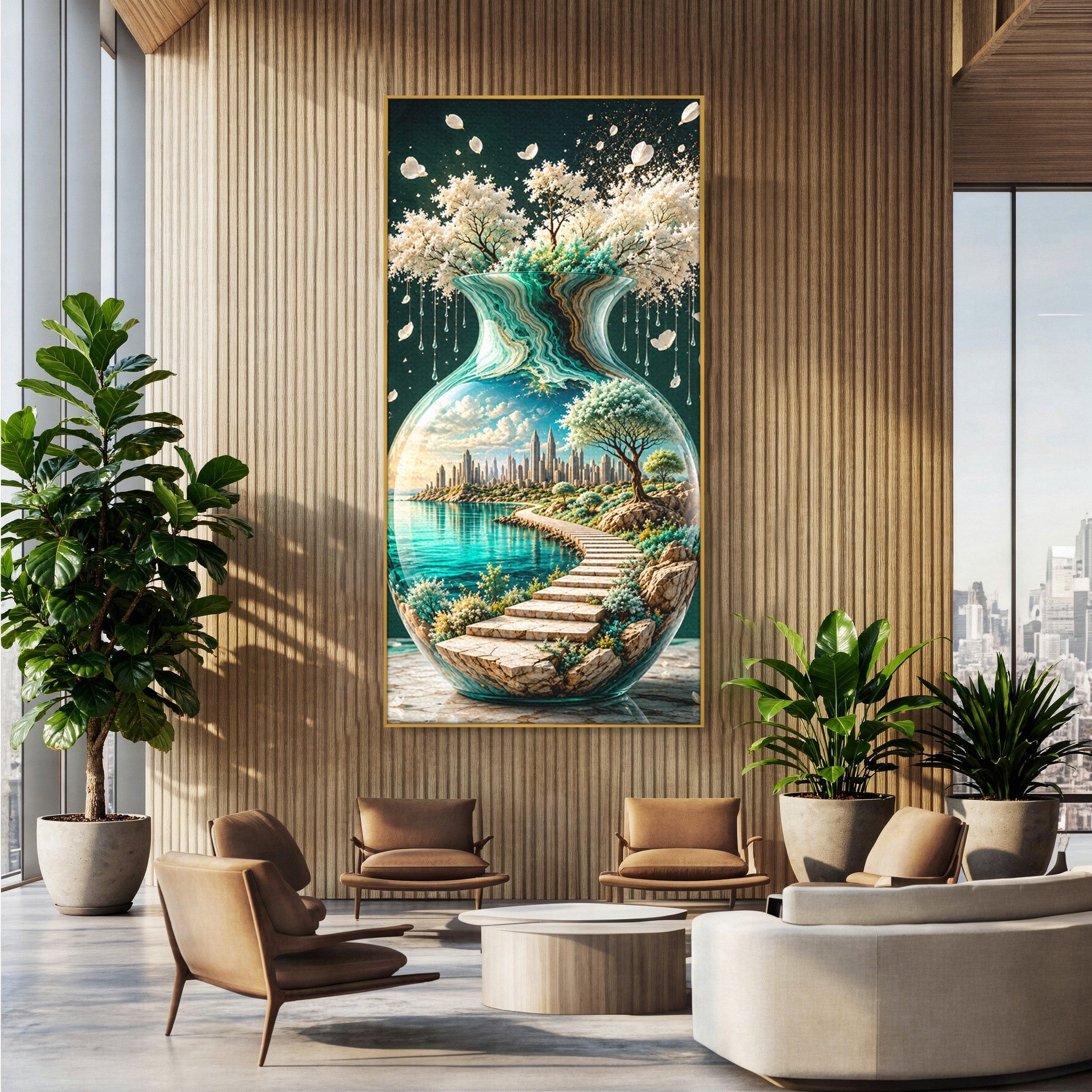 Tablou Canvas Premium LuxCanva® U1206, Vasul Magic Al Naturii, Peisaj, Oras, Natura, Living, Culori Vibrante