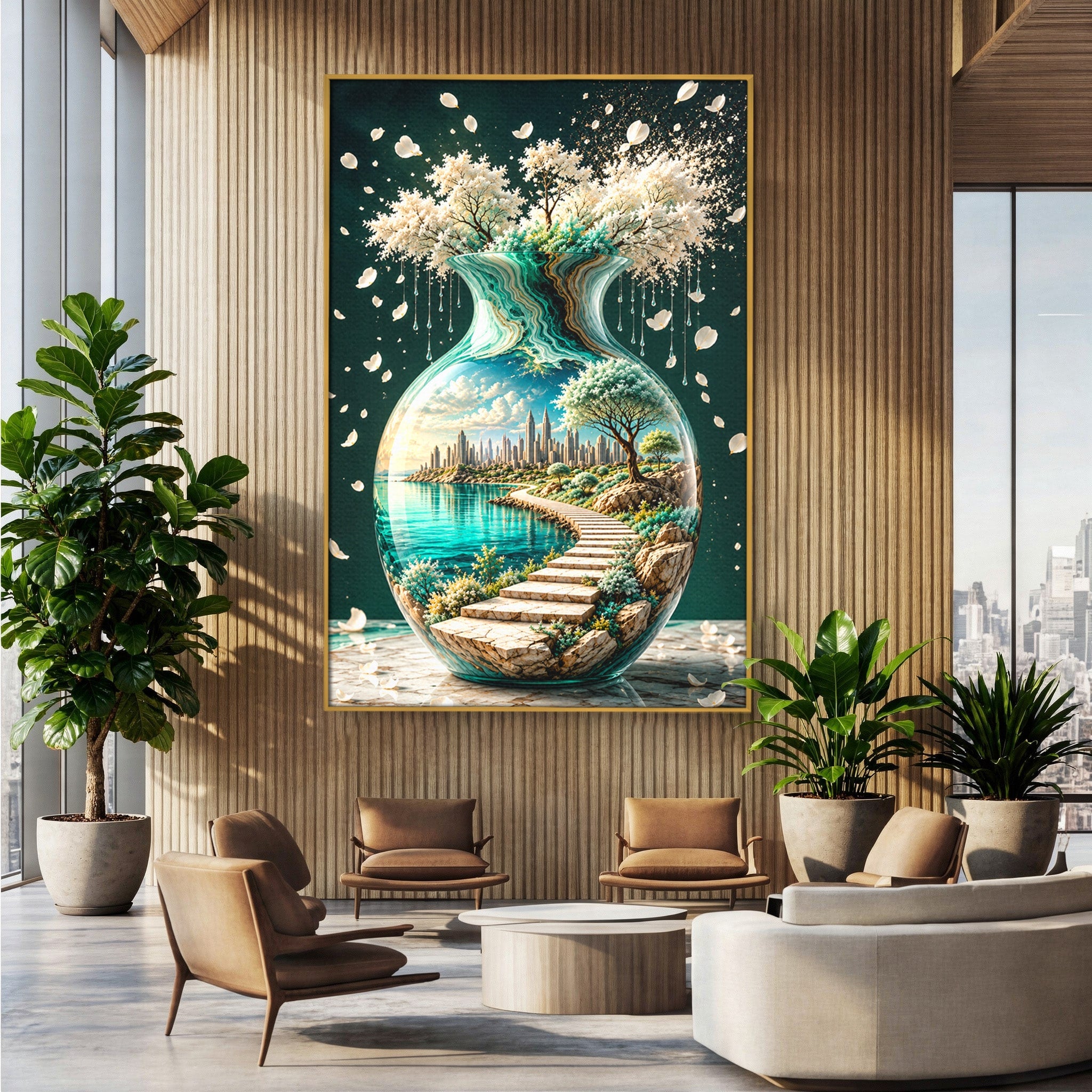 Tablou Canvas Premium LuxCanva® U1206, Vasul Magic Al Naturii, Peisaj, Oras, Natura, Living, Culori Vibrante