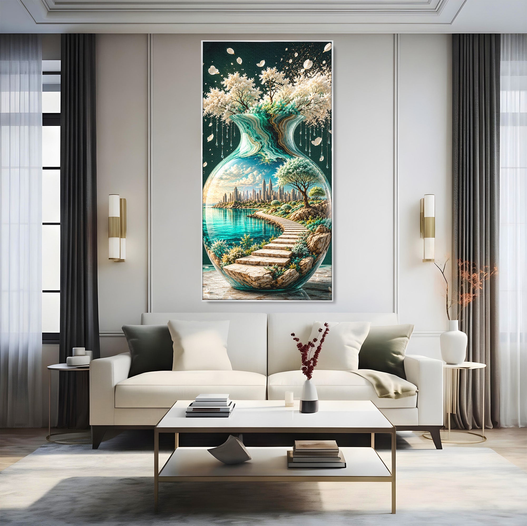 Tablou Canvas Premium LuxCanva® U1206, Vasul Magic Al Naturii, Peisaj, Oras, Natura, Living, Culori Vibrante