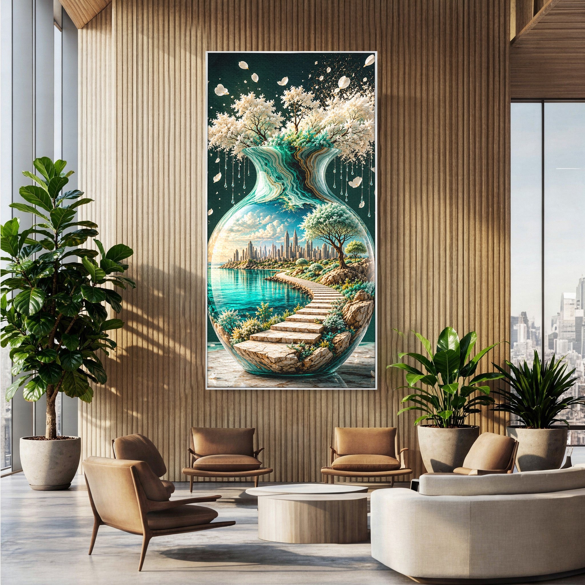 Tablou Canvas Premium LuxCanva® U1206, Vasul Magic Al Naturii, Peisaj, Oras, Natura, Living, Culori Vibrante