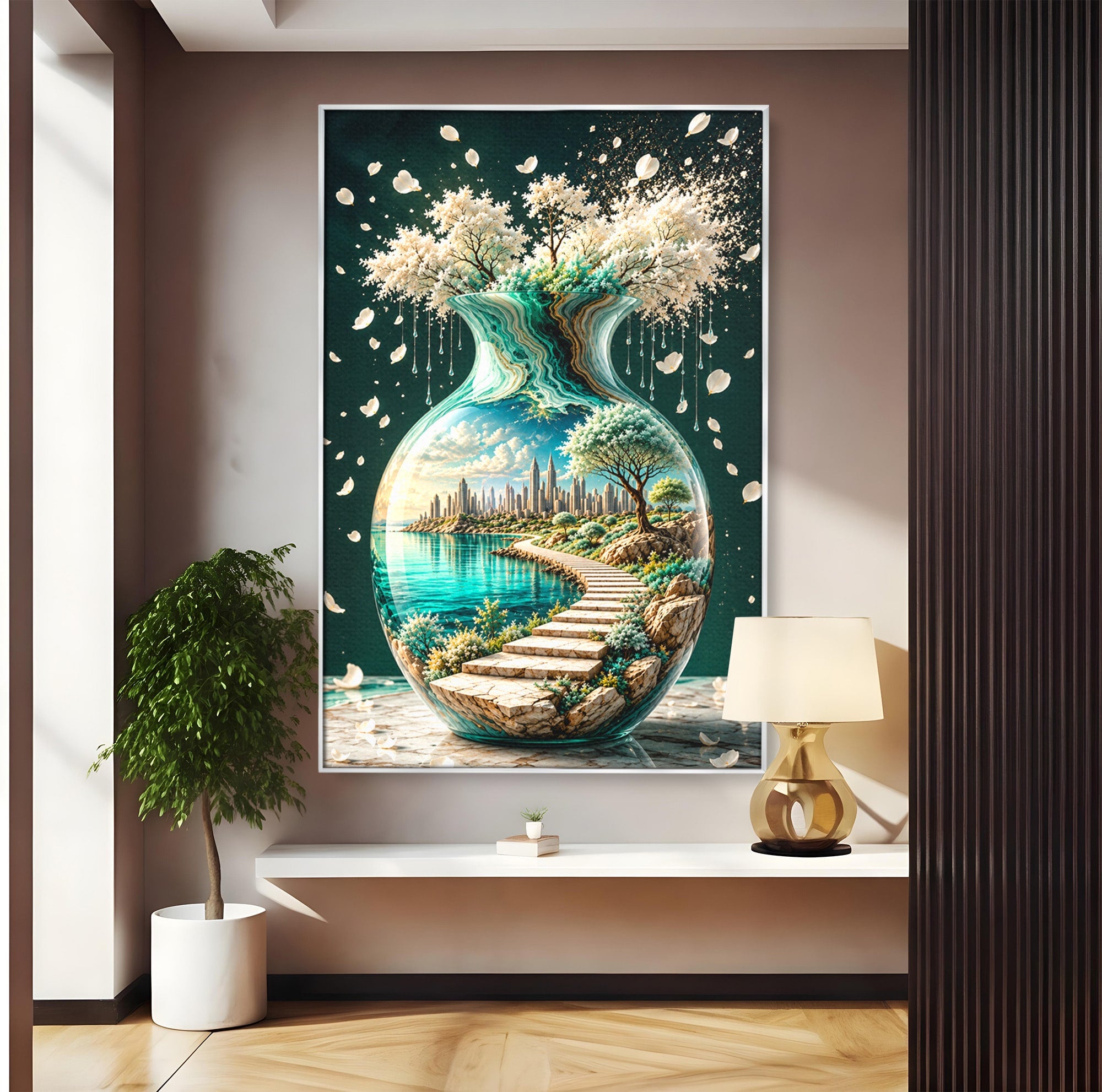 Tablou Canvas Premium LuxCanva® U1206, Vasul Magic Al Naturii, Peisaj, Oras, Natura, Living, Culori Vibrante
