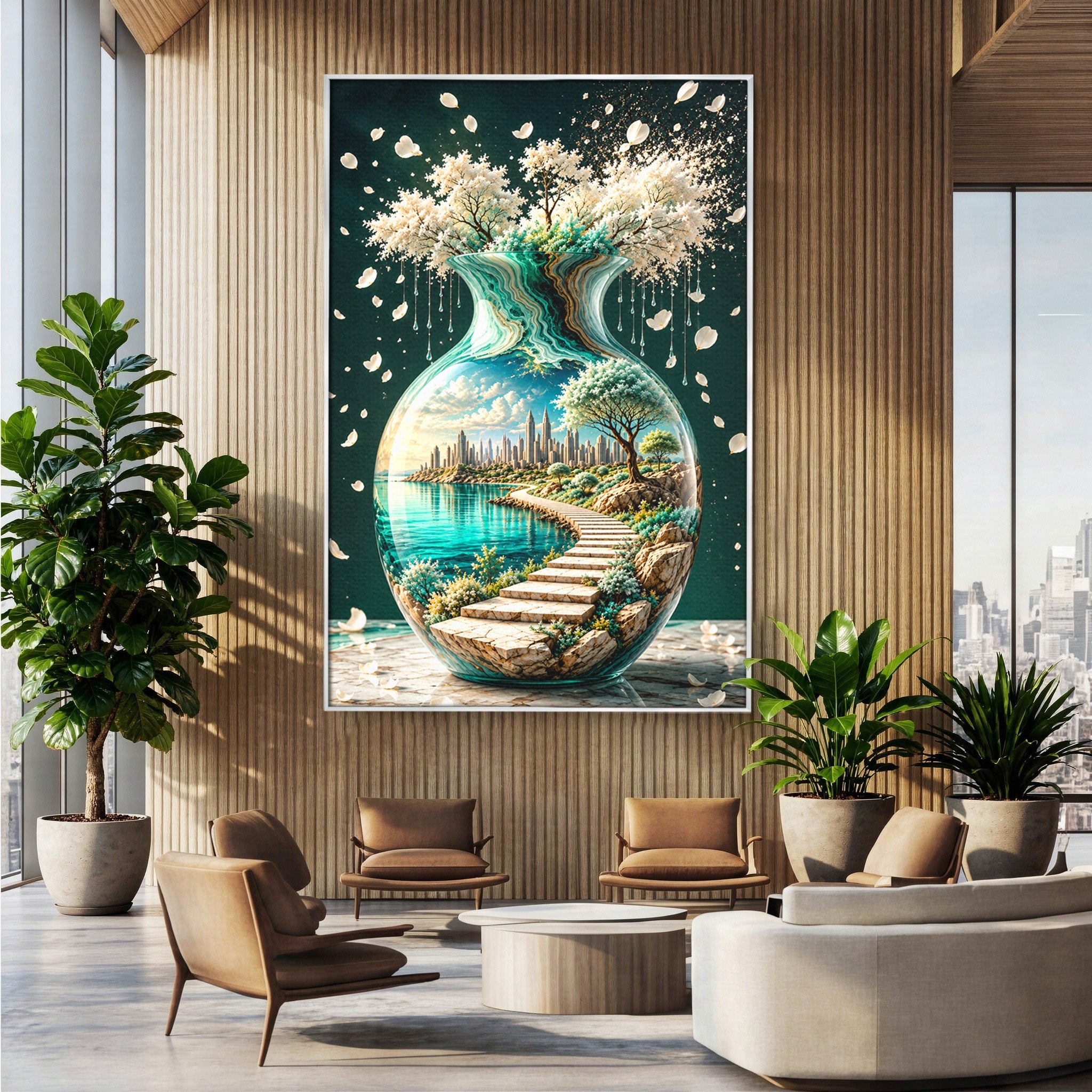 Tablou Canvas Premium LuxCanva® U1206, Vasul Magic Al Naturii, Peisaj, Oras, Natura, Living, Culori Vibrante