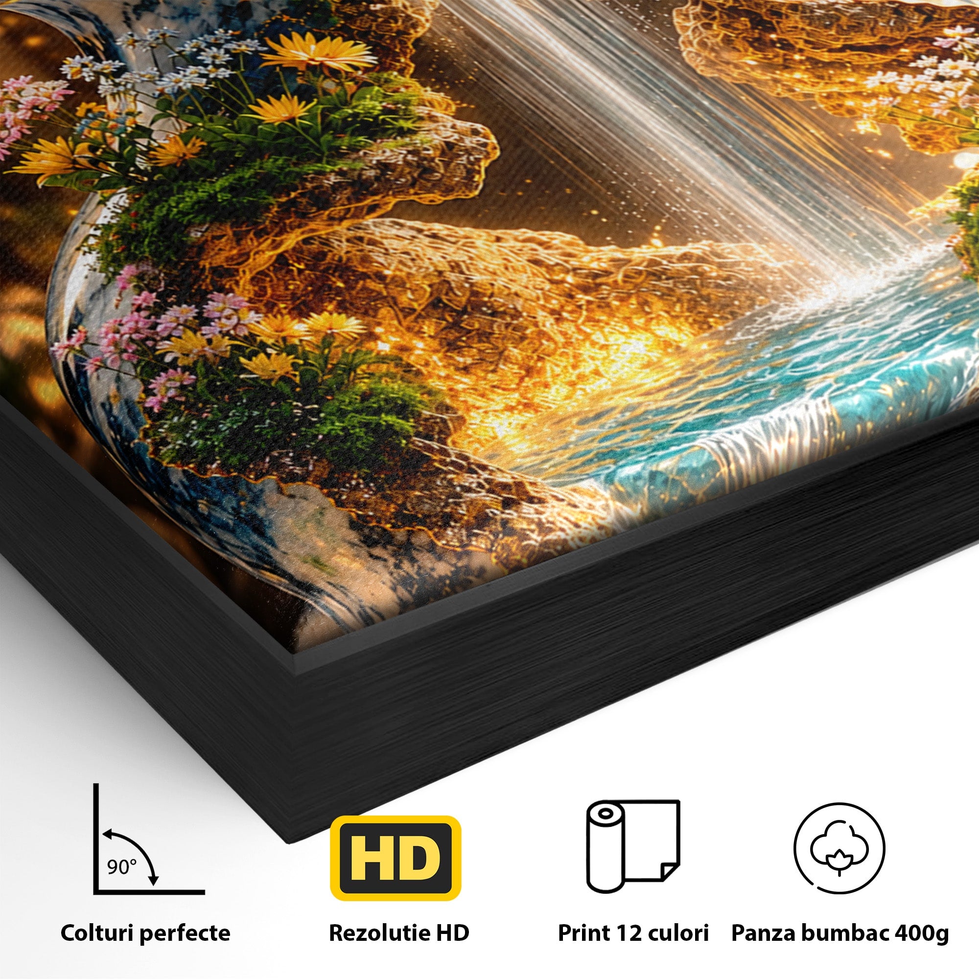 Tablou Canvas Premium LuxCanva® U1207, Vasul Magic Cu Cascada, Natura, Living, Arta, Culori Vibrante