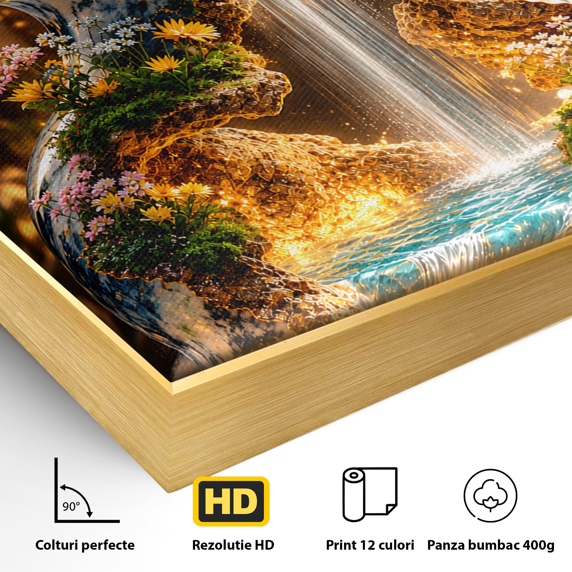Tablou Canvas Premium LuxCanva® U1207, Vasul Magic Cu Cascada, Natura, Living, Arta, Culori Vibrante