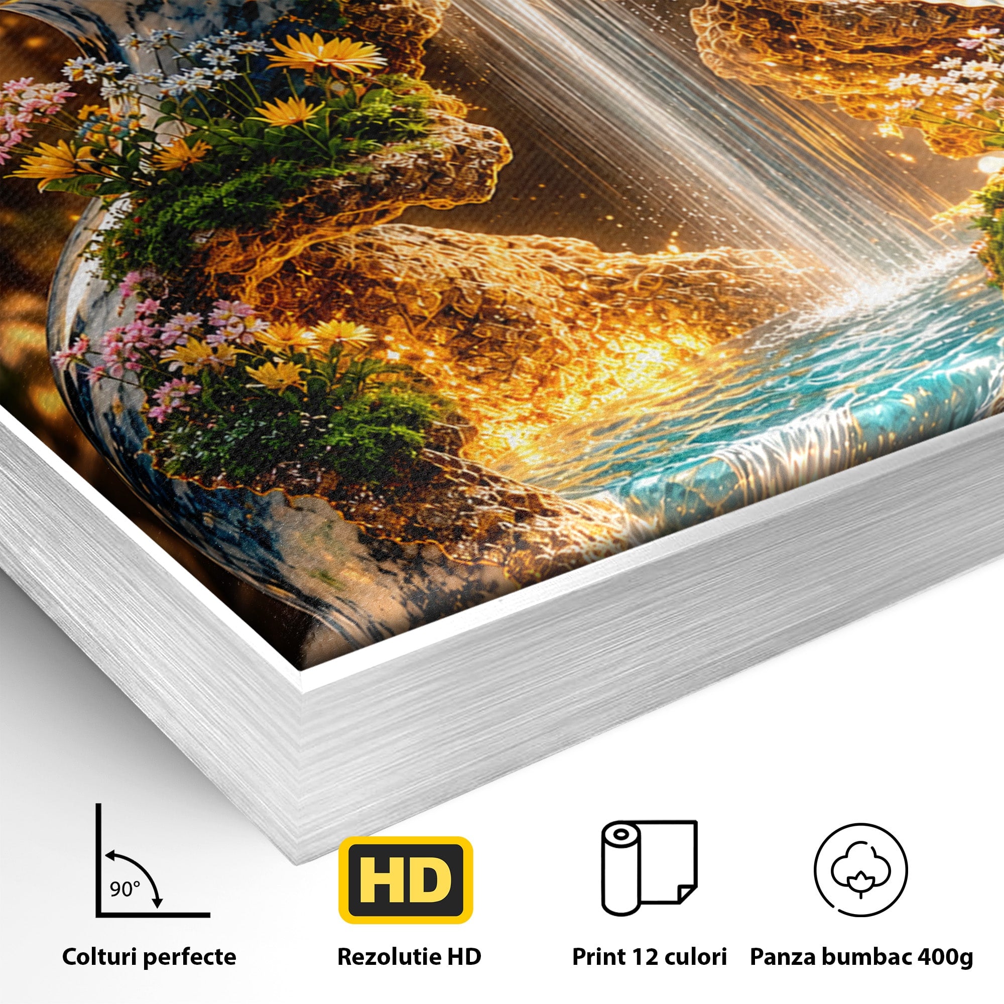 Tablou Canvas Premium LuxCanva® U1207, Vasul Magic Cu Cascada, Natura, Living, Arta, Culori Vibrante