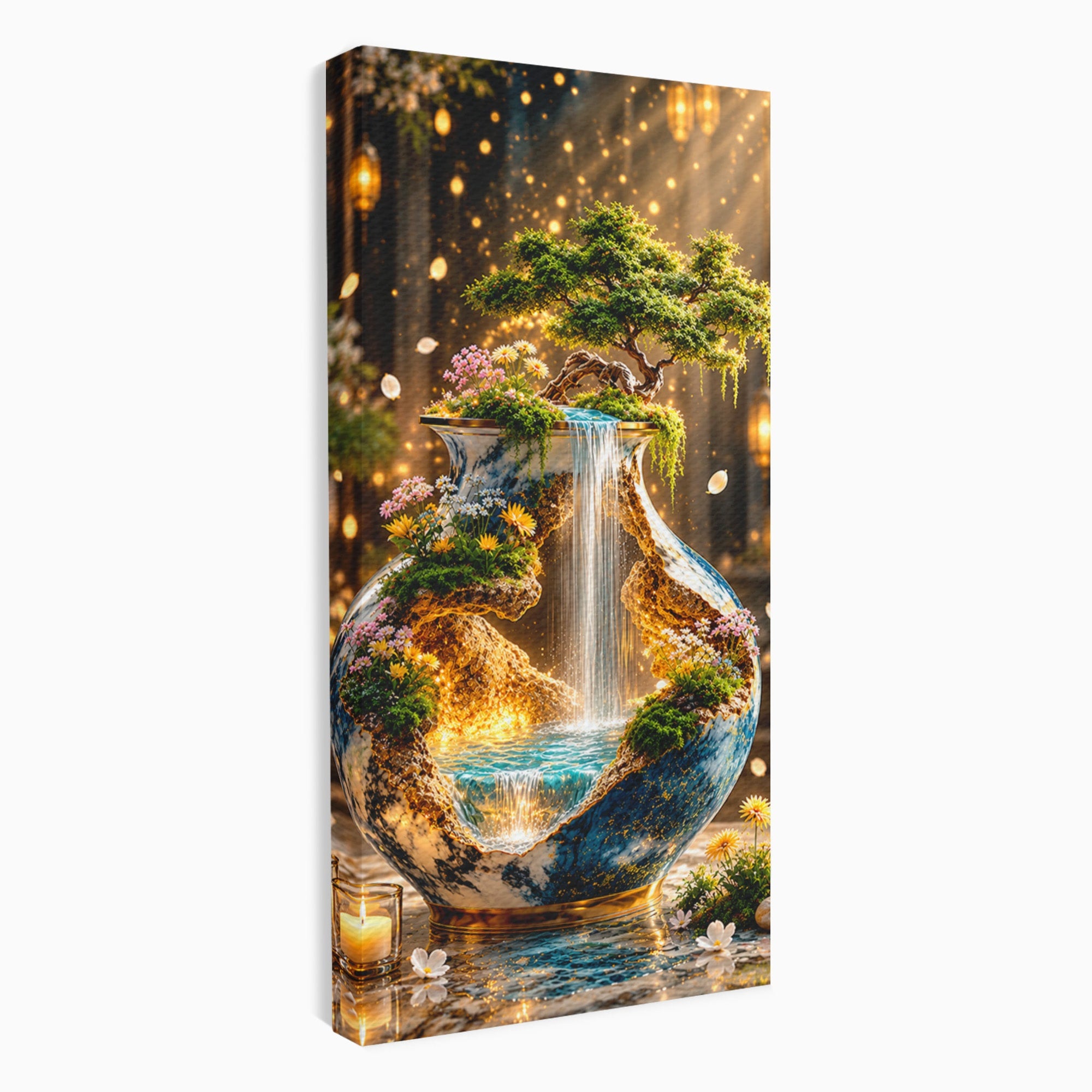 Tablou Canvas Premium LuxCanva® U1207, Vasul Magic Cu Cascada, Natura, Living, Arta, Culori Vibrante