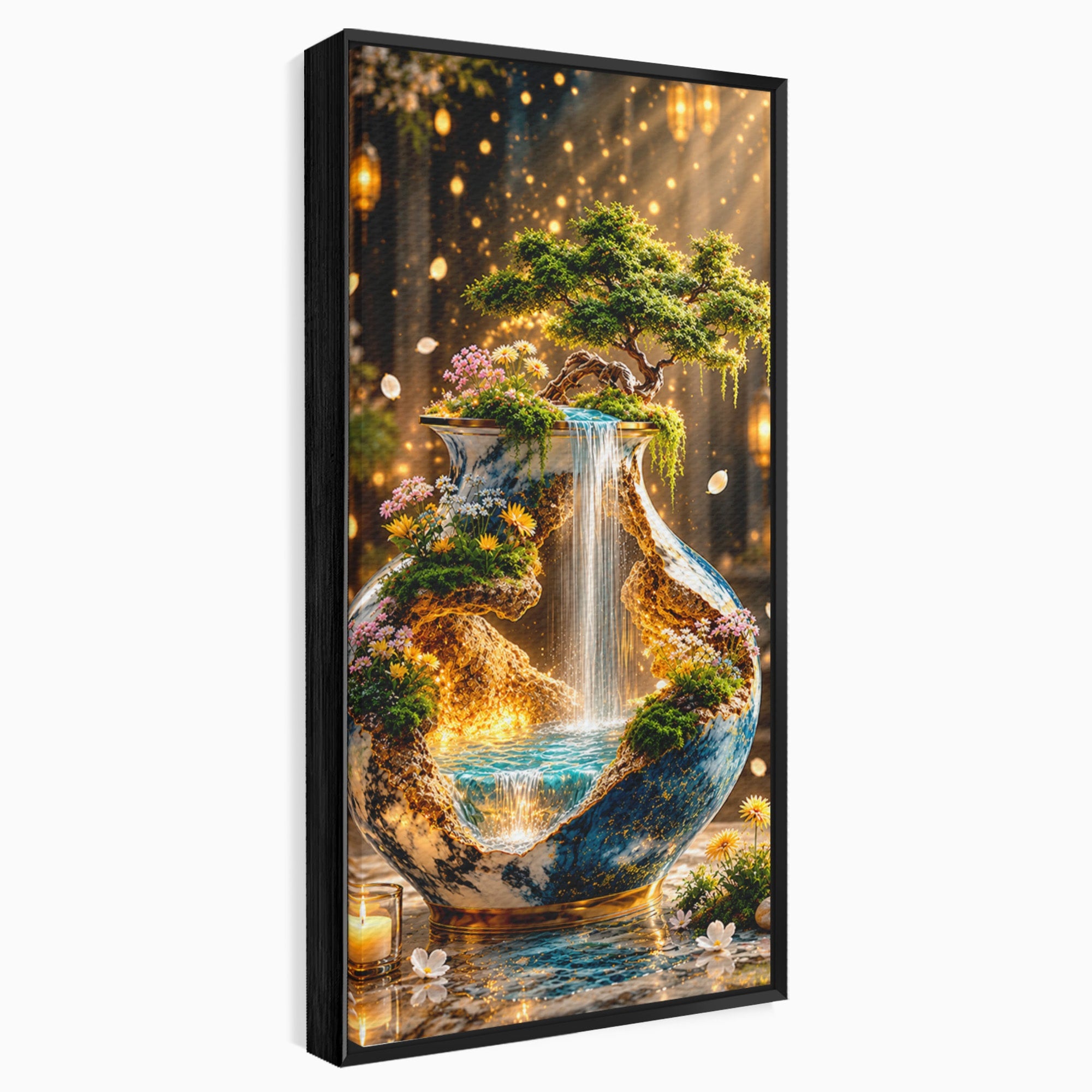 Tablou Canvas Premium LuxCanva® U1207, Vasul Magic Cu Cascada, Natura, Living, Arta, Culori Vibrante