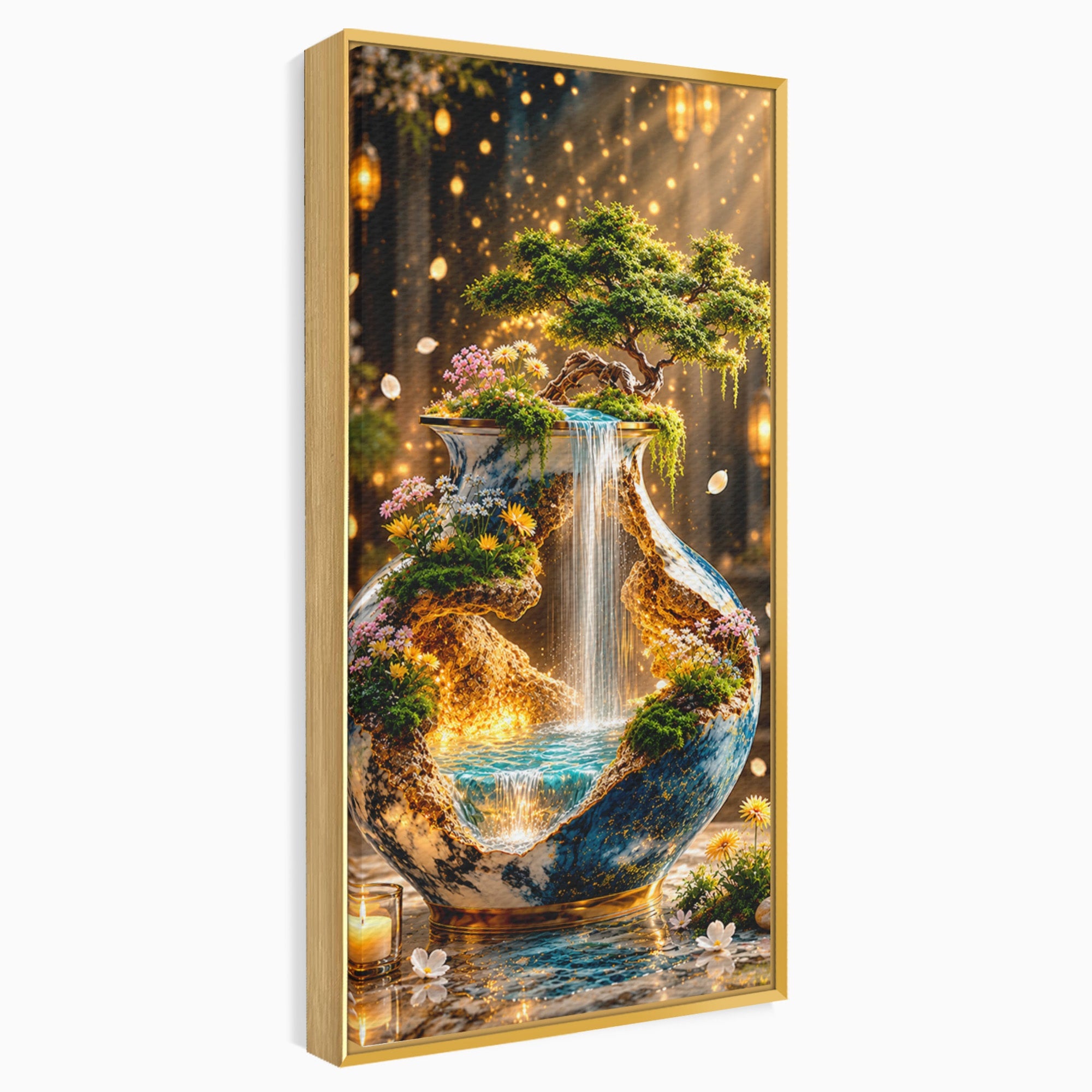 Tablou Canvas Premium LuxCanva® U1207, Vasul Magic Cu Cascada, Natura, Living, Arta, Culori Vibrante