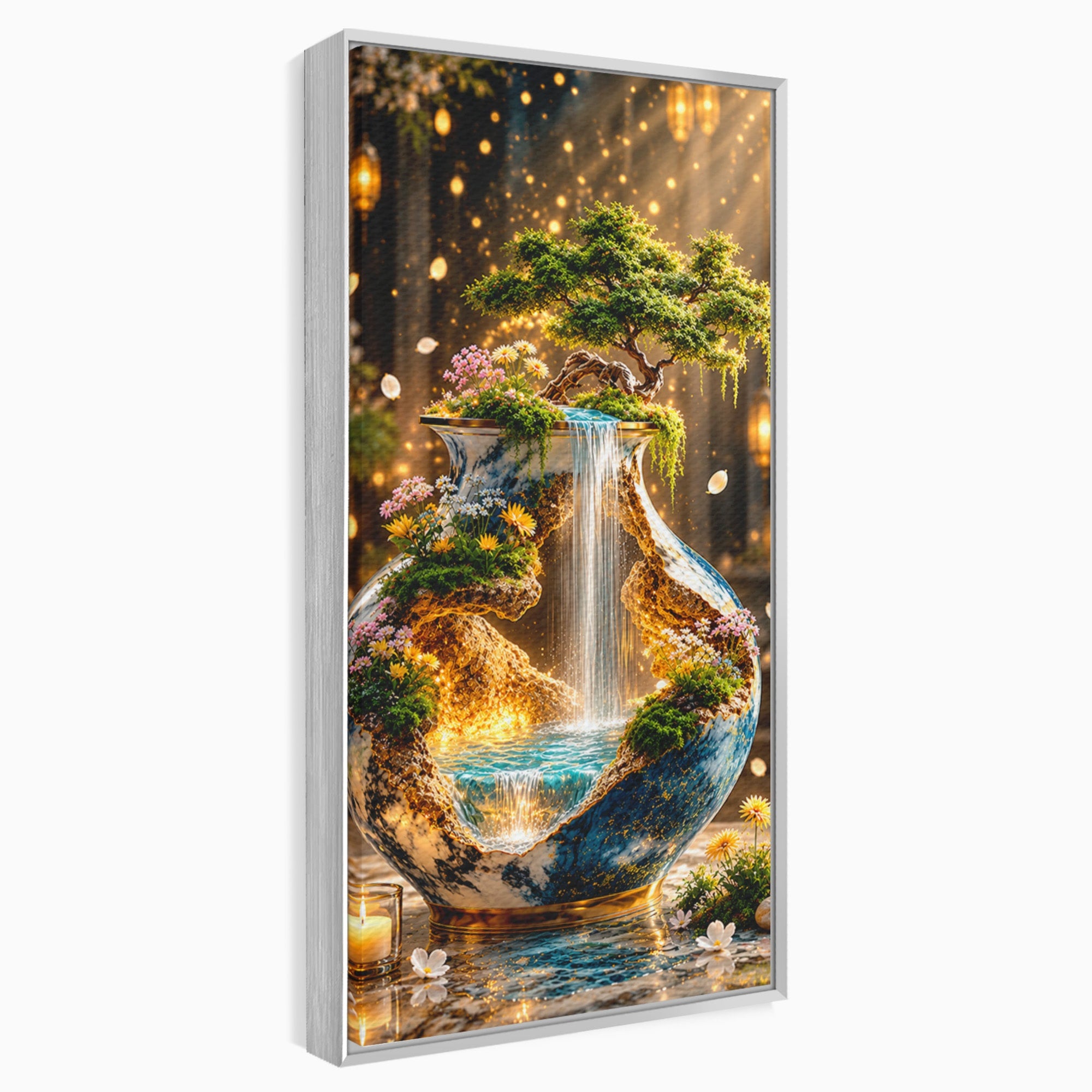 Tablou Canvas Premium LuxCanva® U1207, Vasul Magic Cu Cascada, Natura, Living, Arta, Culori Vibrante