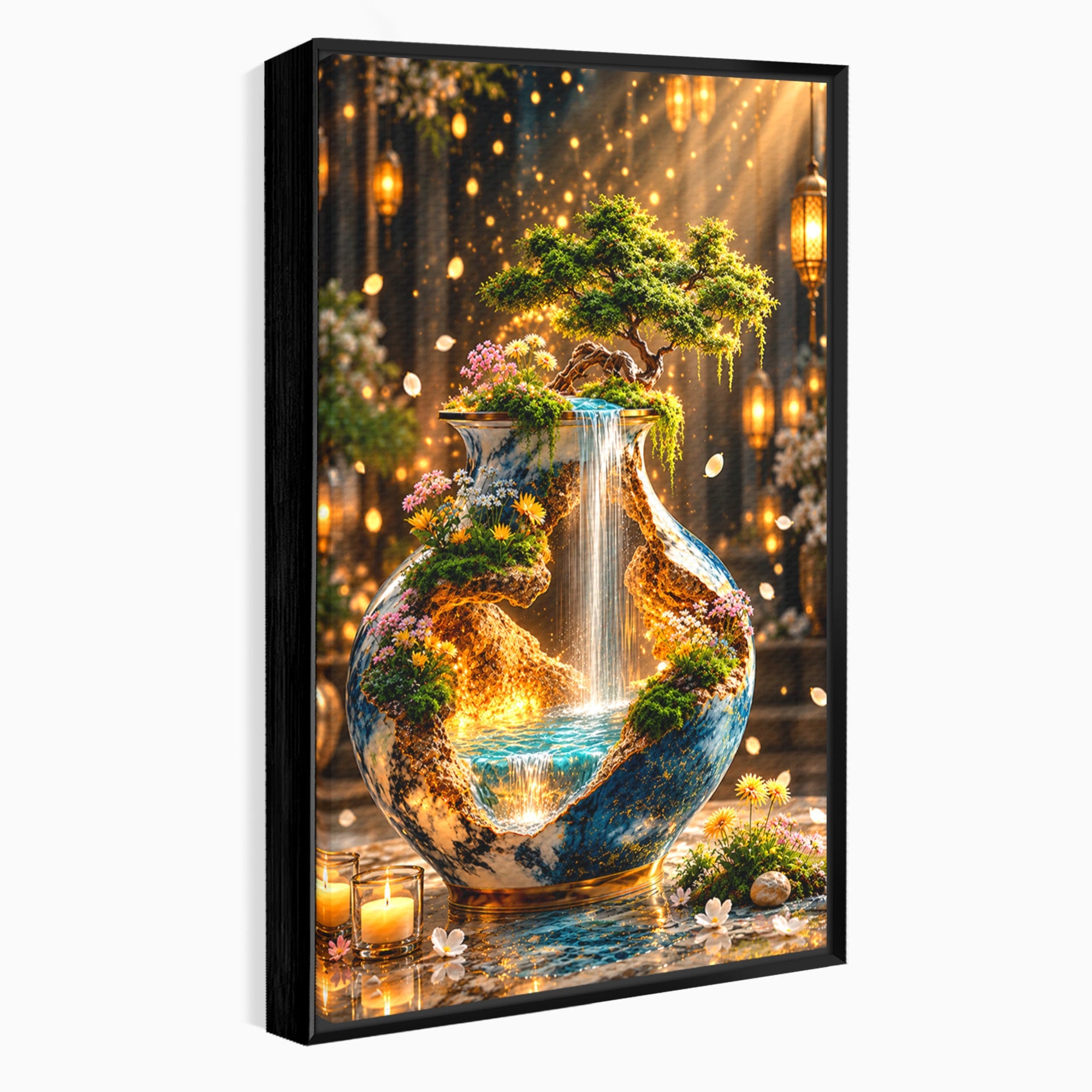Tablou Canvas Premium LuxCanva® U1207, Vasul Magic Cu Cascada, Natura, Living, Arta, Culori Vibrante