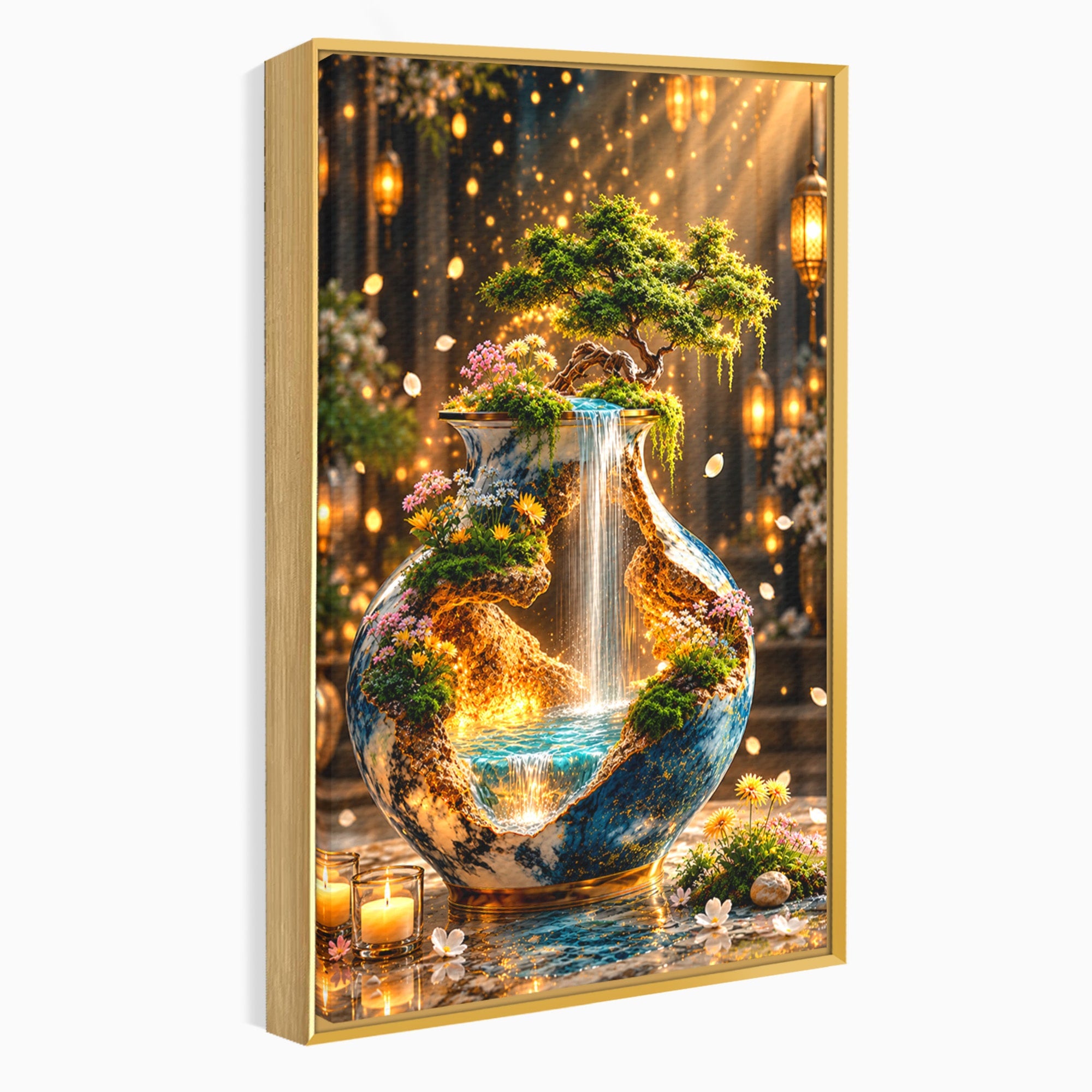 Tablou Canvas Premium LuxCanva® U1207, Vasul Magic Cu Cascada, Natura, Living, Arta, Culori Vibrante