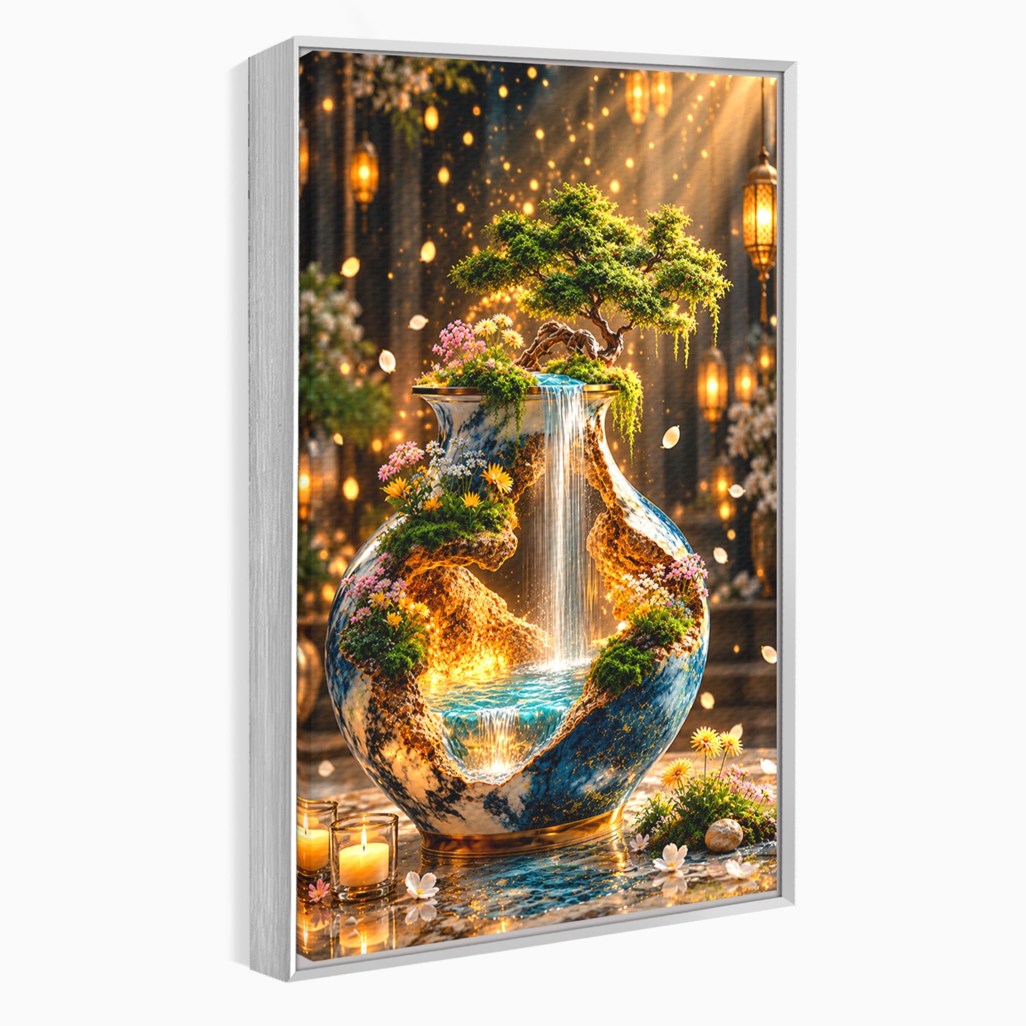 Tablou Canvas Premium LuxCanva® U1207, Vasul Magic Cu Cascada, Natura, Living, Arta, Culori Vibrante