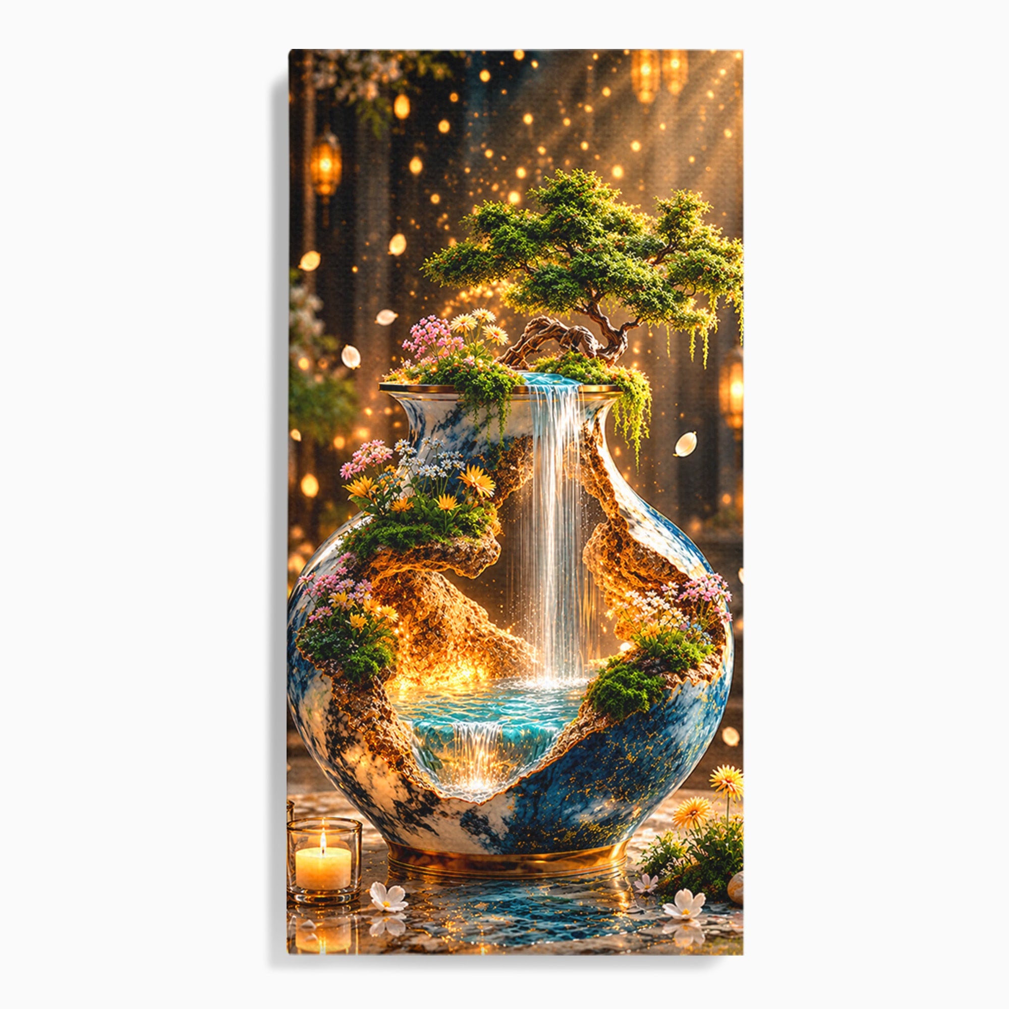 Tablou Canvas Premium LuxCanva® U1207, Vasul Magic Cu Cascada, Natura, Living, Arta, Culori Vibrante
