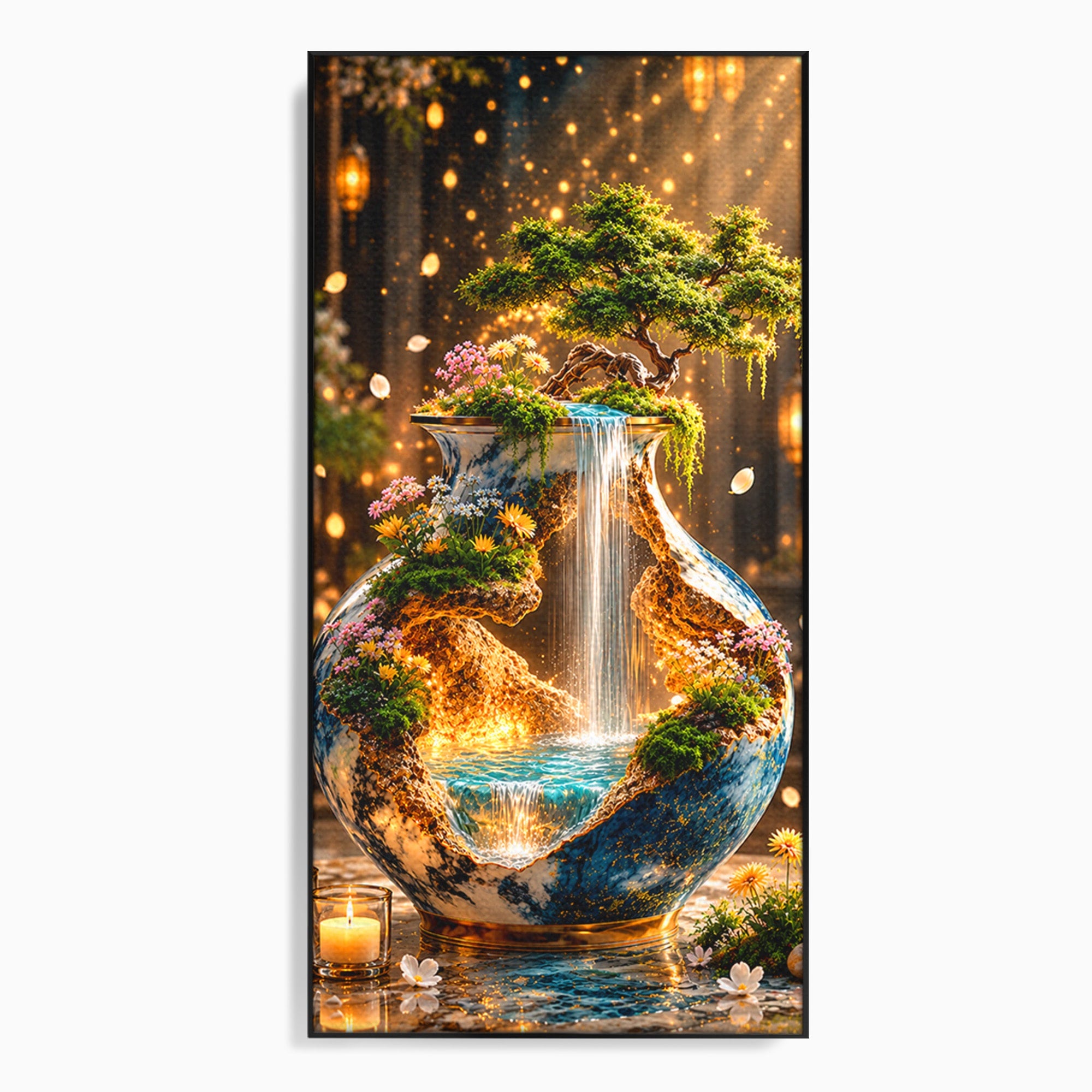 Tablou Canvas Premium LuxCanva® U1207, Vasul Magic Cu Cascada, Natura, Living, Arta, Culori Vibrante