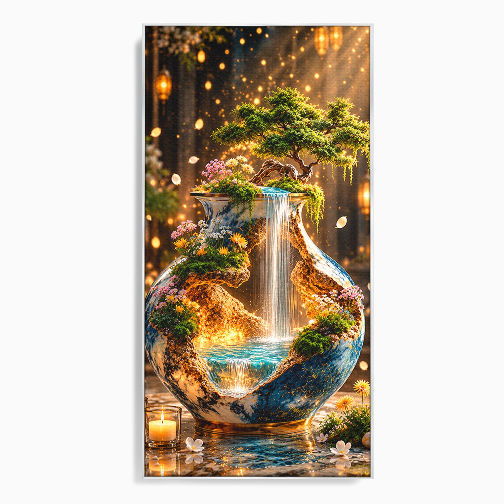 Tablou Canvas Premium LuxCanva® U1207, Vasul Magic Cu Cascada, Natura, Living, Arta, Culori Vibrante