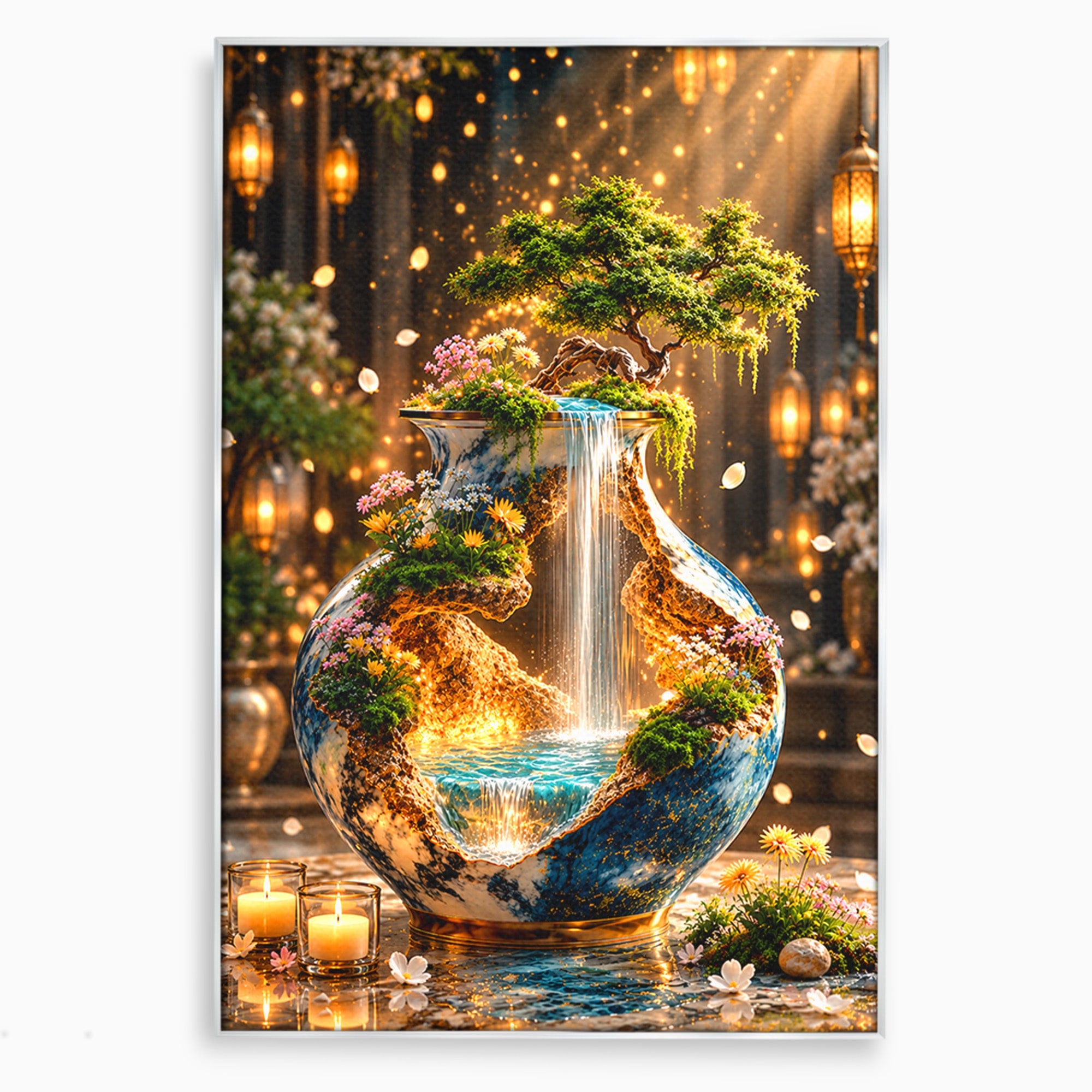 Tablou Canvas Premium LuxCanva® U1207, Vasul Magic Cu Cascada, Natura, Living, Arta, Culori Vibrante