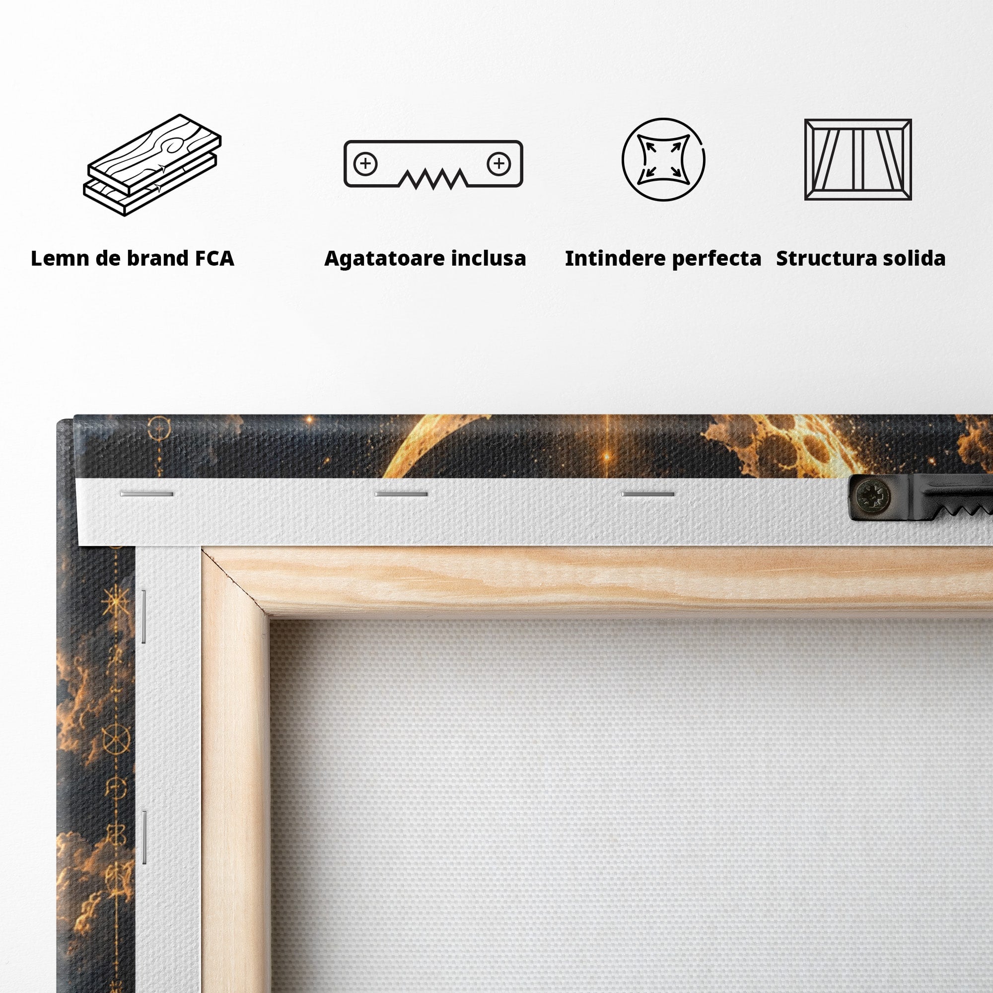 Tablou Canvas Premium LuxCanva® U1208, Scarile Spre Luna, Stele, Cer, Fantezie, Luna, Living, Culori Vibrante