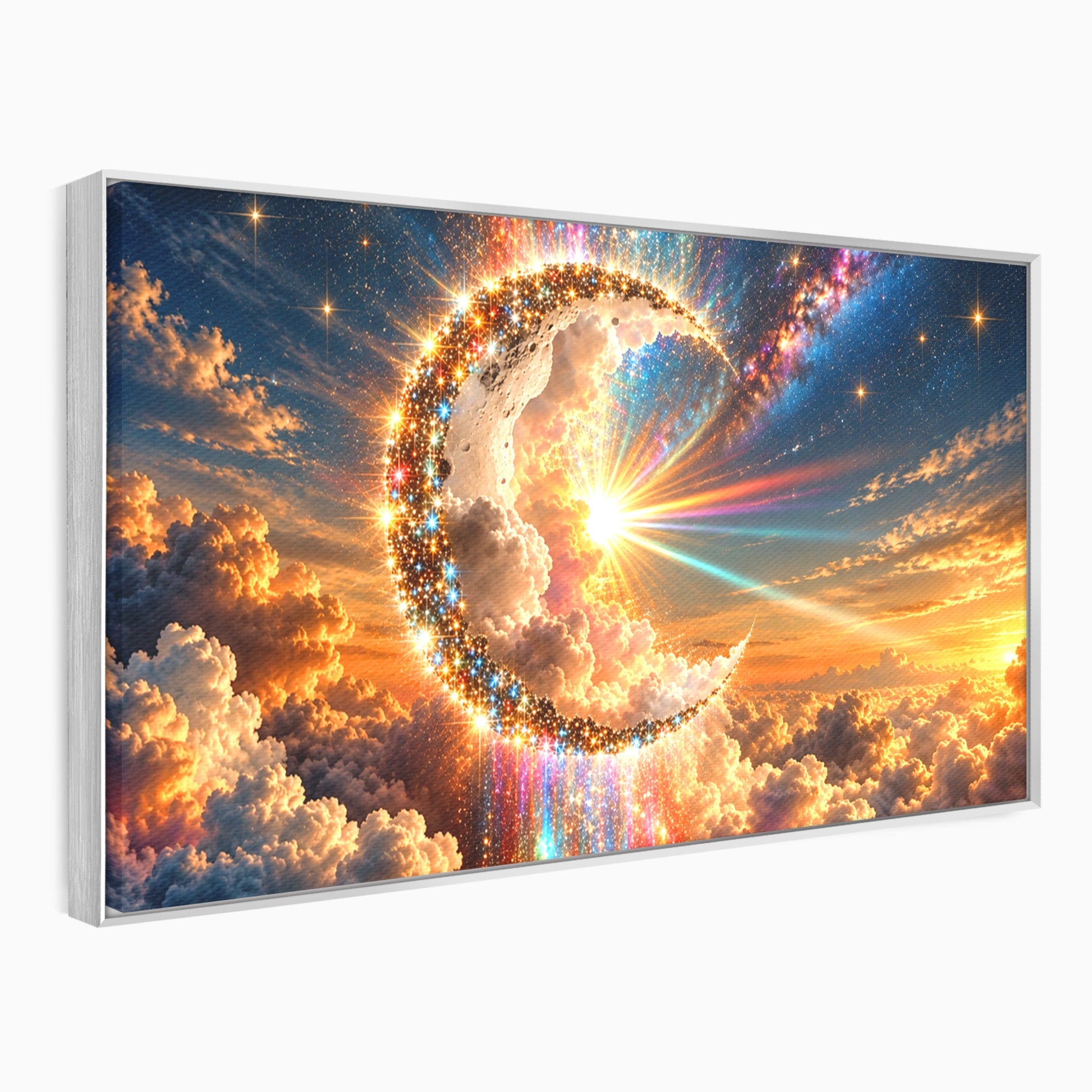 Tablou Canvas Premium LuxCanva® U1209, Luna Magica, Stele, Univers, Fantezie, Luna, Living, Culori Vibrante