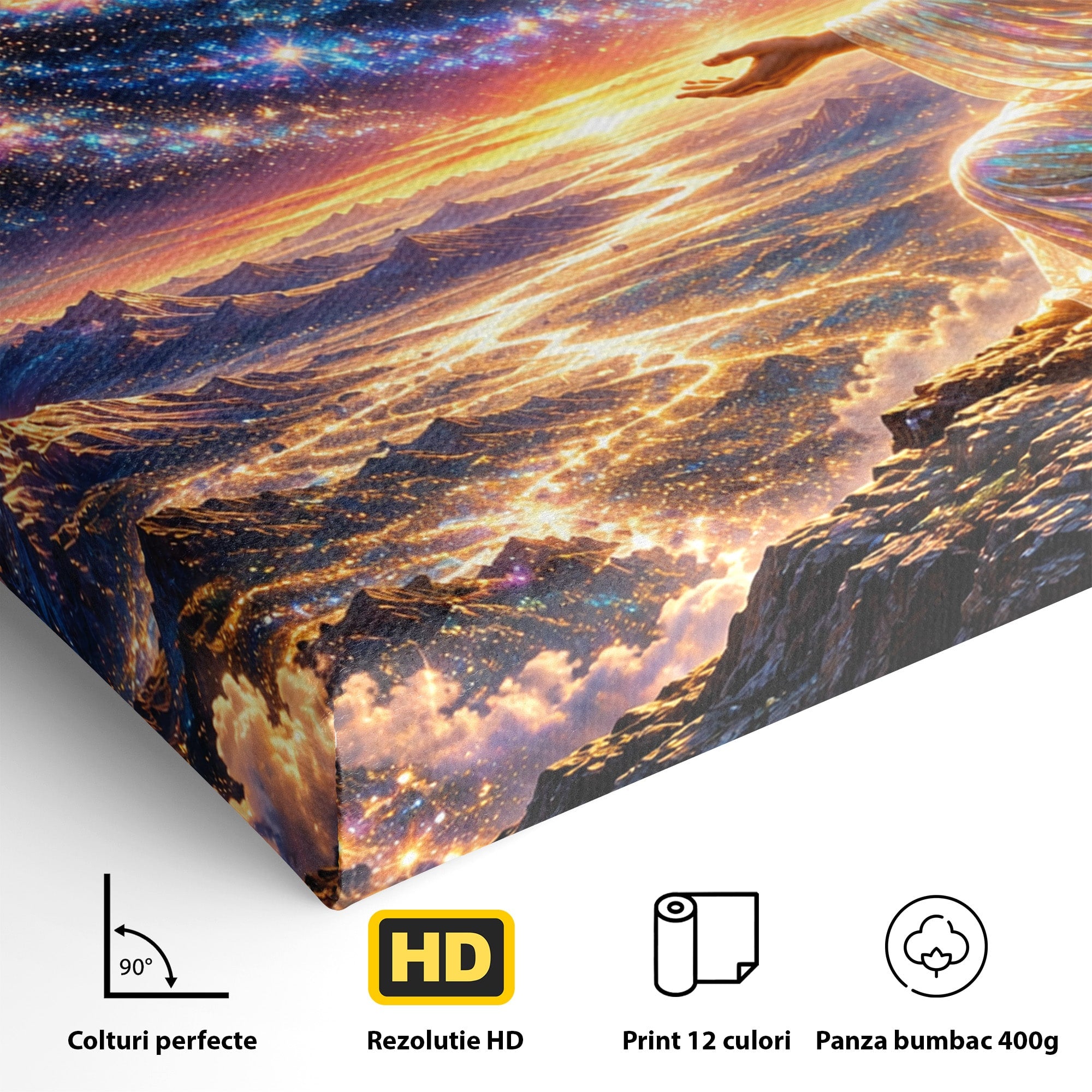 Tablou Canvas Premium LuxCanva® U1210, Ingerul Galaxiei, Peisaj, Cer, Inger, Galaxie, Living, Culori Vibrante