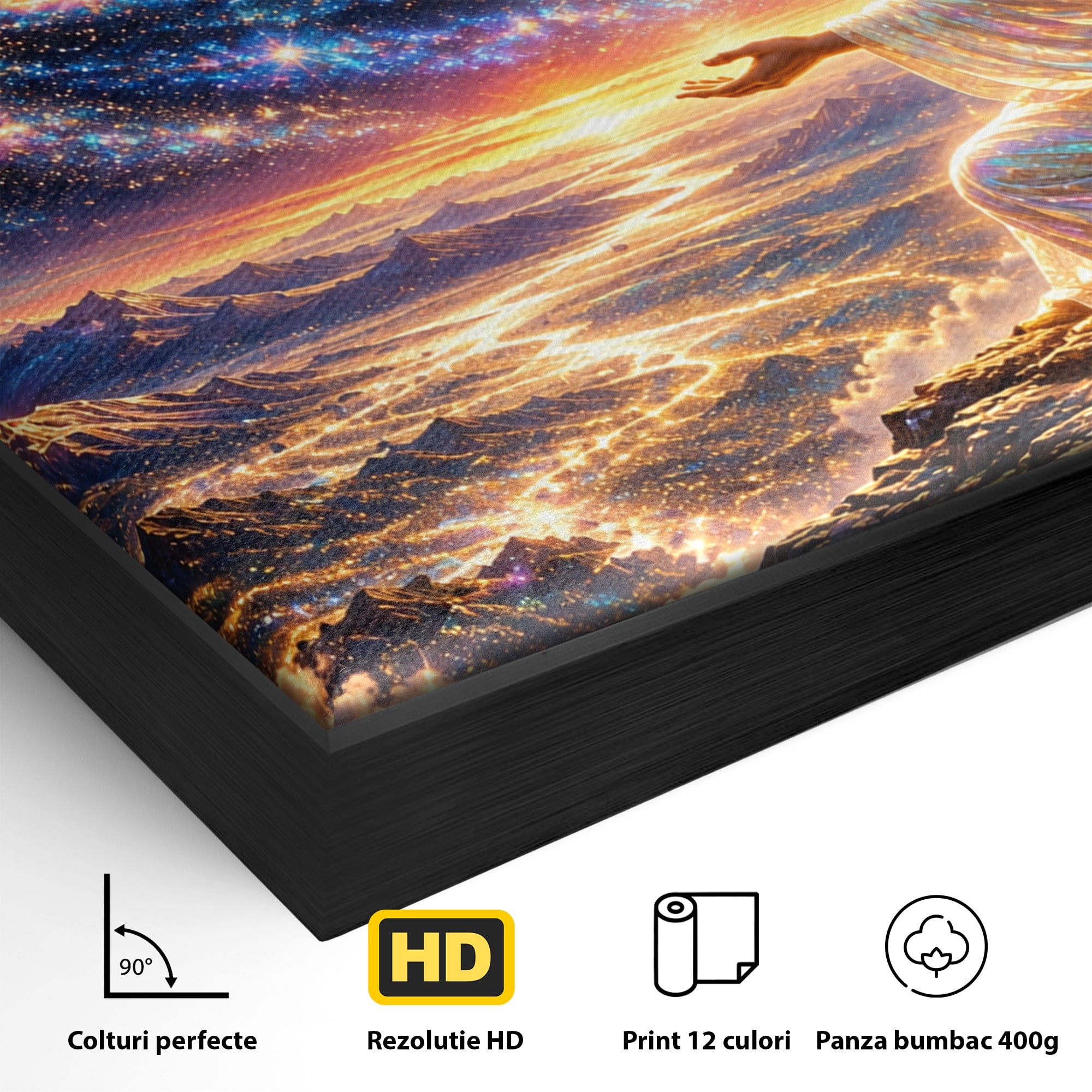 Tablou Canvas Premium LuxCanva® U1210, Ingerul Galaxiei, Peisaj, Cer, Inger, Galaxie, Living, Culori Vibrante