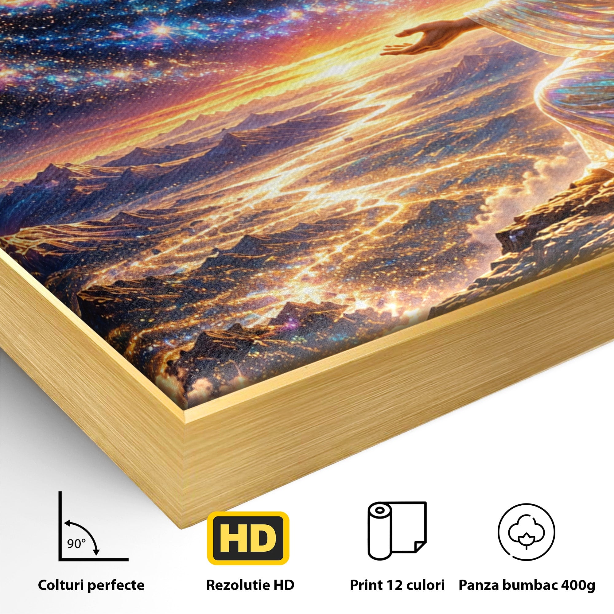 Tablou Canvas Premium LuxCanva® U1210, Ingerul Galaxiei, Peisaj, Cer, Inger, Galaxie, Living, Culori Vibrante