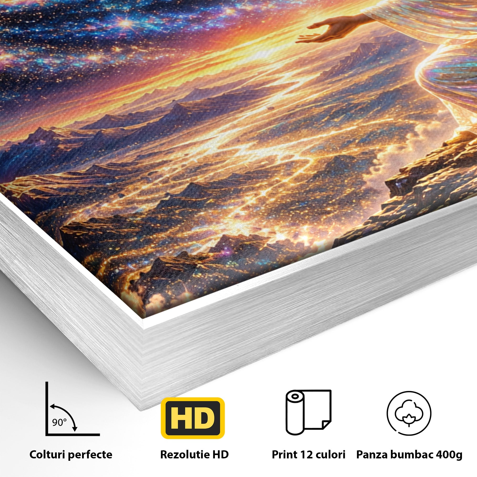 Tablou Canvas Premium LuxCanva® U1210, Ingerul Galaxiei, Peisaj, Cer, Inger, Galaxie, Living, Culori Vibrante