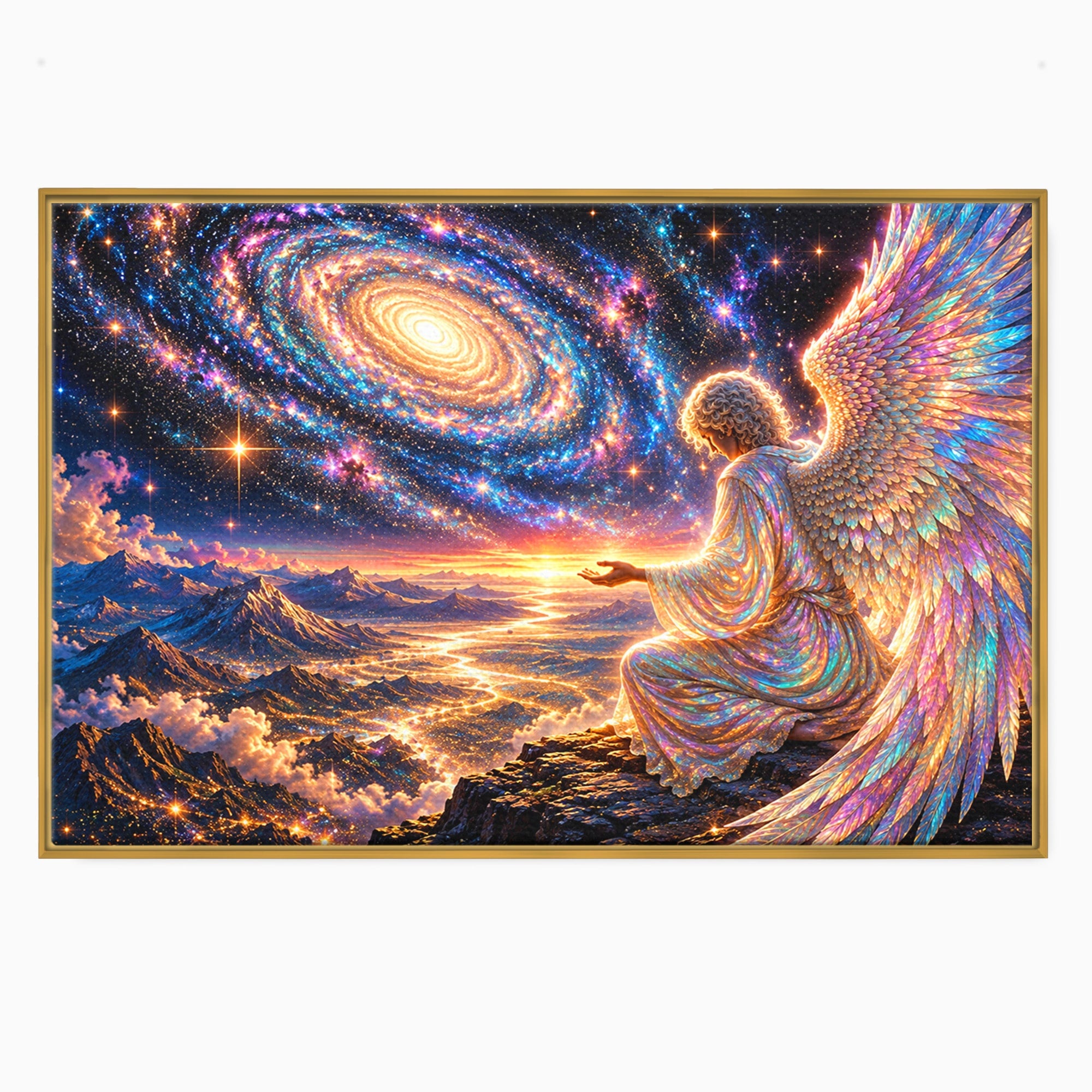 Tablou Canvas Premium LuxCanva® U1210, Ingerul Galaxiei, Peisaj, Cer, Inger, Galaxie, Living, Culori Vibrante