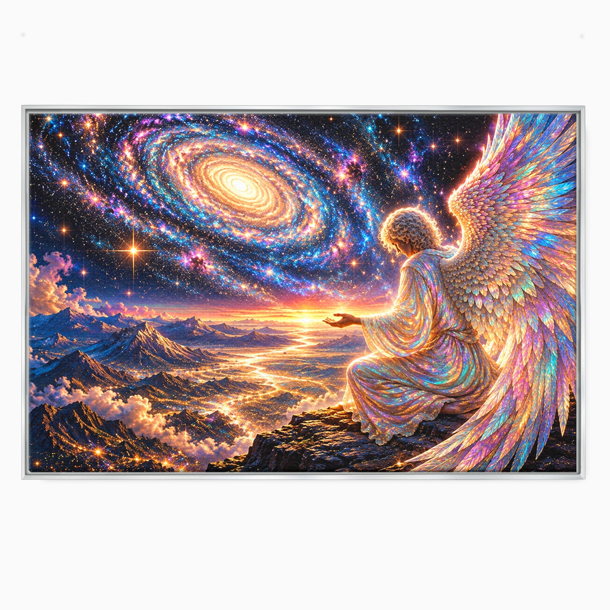 Tablou Canvas Premium LuxCanva® U1210, Ingerul Galaxiei, Peisaj, Cer, Inger, Galaxie, Living, Culori Vibrante