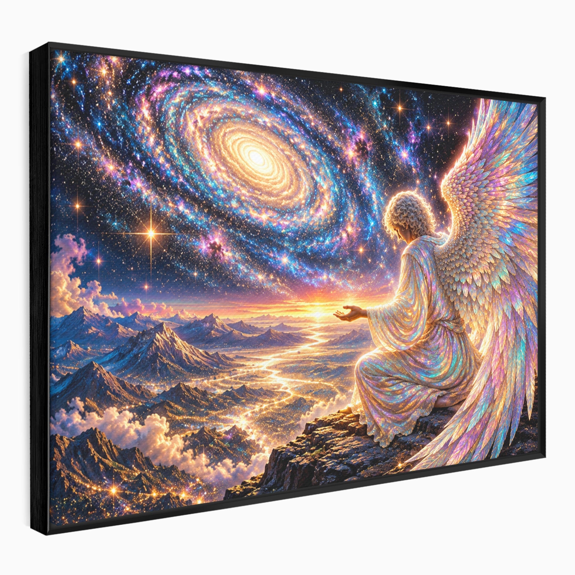 Tablou Canvas Premium LuxCanva® U1210, Ingerul Galaxiei, Peisaj, Cer, Inger, Galaxie, Living, Culori Vibrante