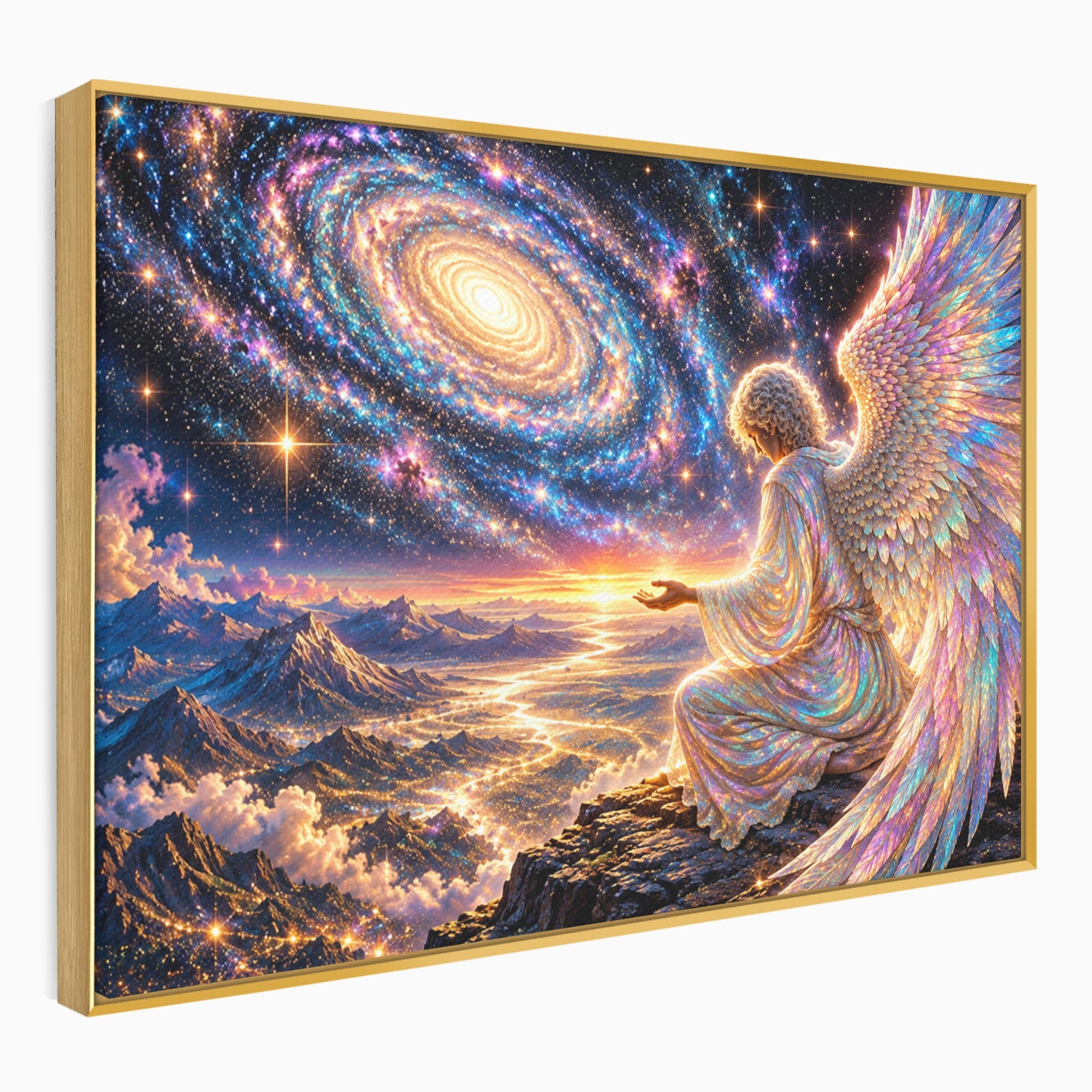 Tablou Canvas Premium LuxCanva® U1210, Ingerul Galaxiei, Peisaj, Cer, Inger, Galaxie, Living, Culori Vibrante