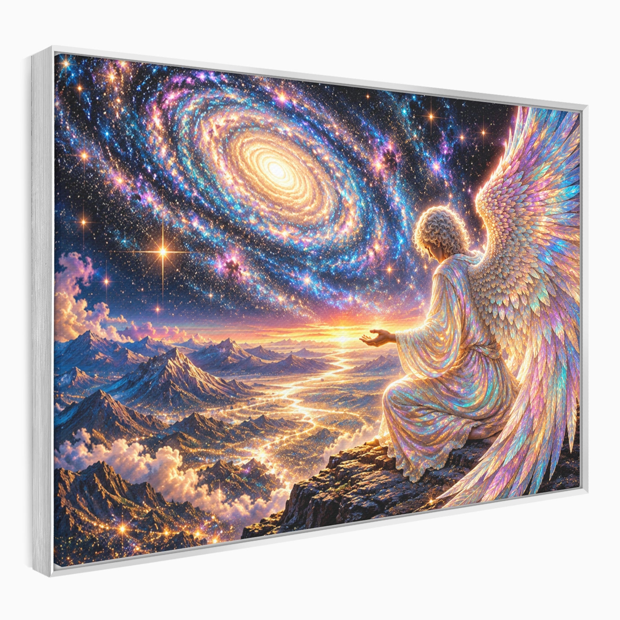 Tablou Canvas Premium LuxCanva® U1210, Ingerul Galaxiei, Peisaj, Cer, Inger, Galaxie, Living, Culori Vibrante