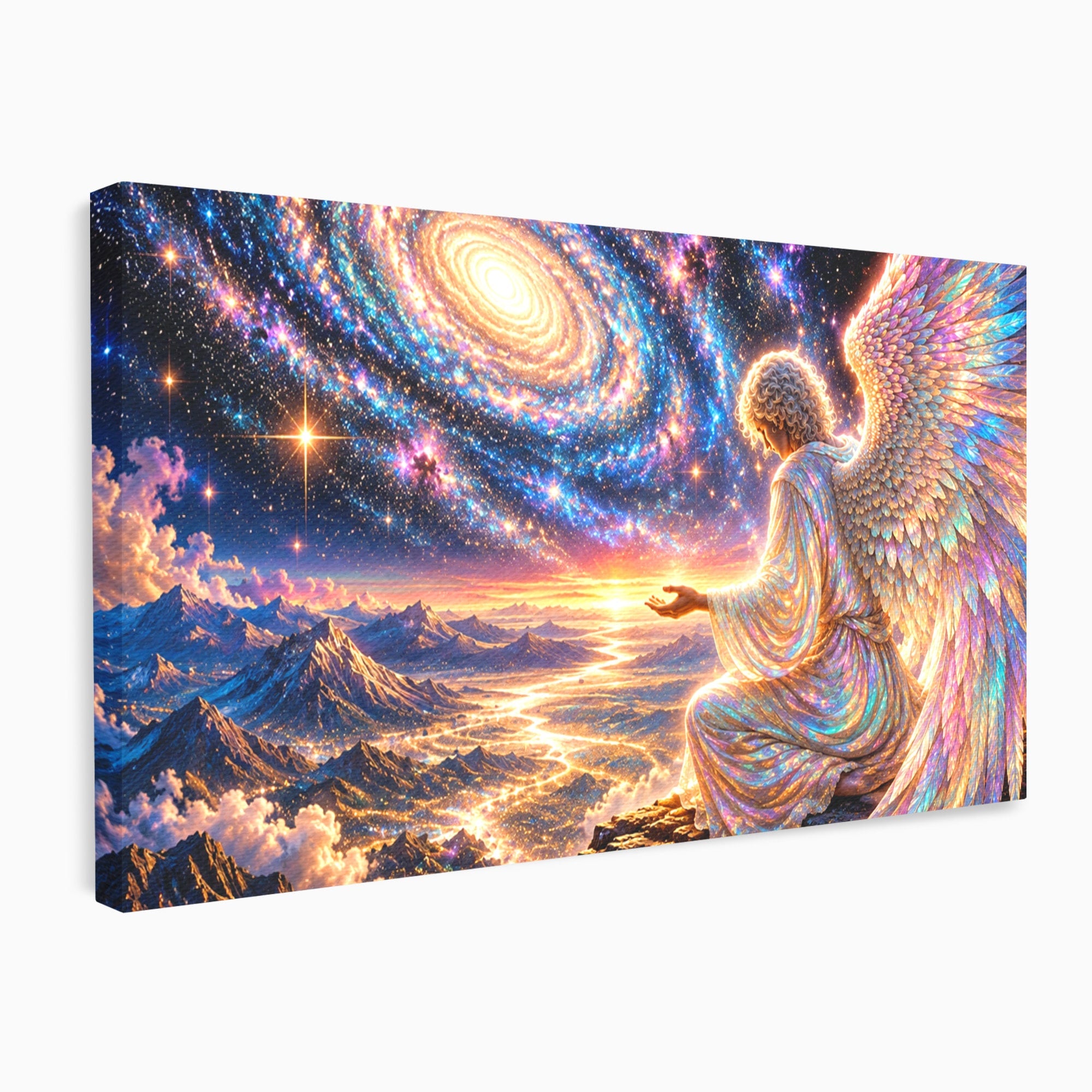 Tablou Canvas Premium LuxCanva® U1210, Ingerul Galaxiei, Peisaj, Cer, Inger, Galaxie, Living, Culori Vibrante