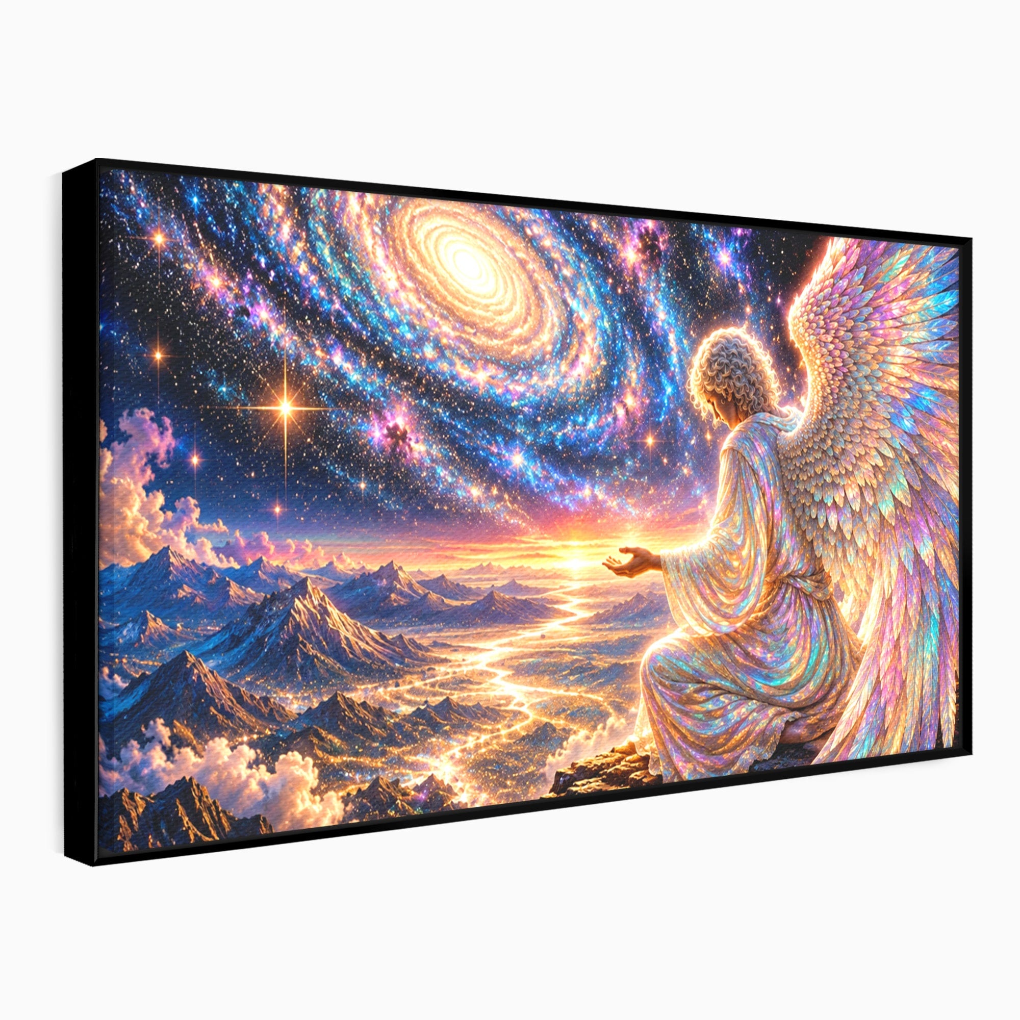 Tablou Canvas Premium LuxCanva® U1210, Ingerul Galaxiei, Peisaj, Cer, Inger, Galaxie, Living, Culori Vibrante