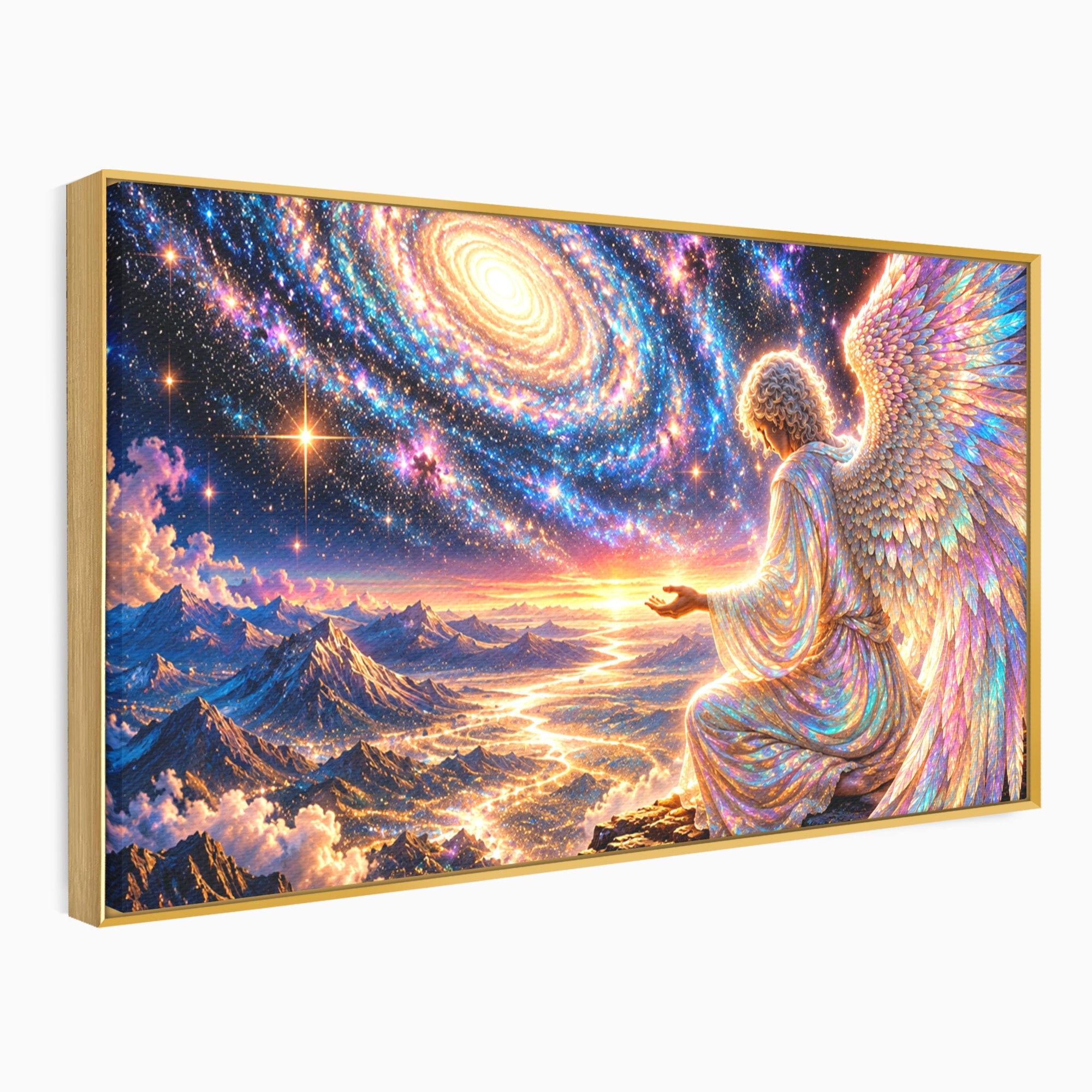 Tablou Canvas Premium LuxCanva® U1210, Ingerul Galaxiei, Peisaj, Cer, Inger, Galaxie, Living, Culori Vibrante