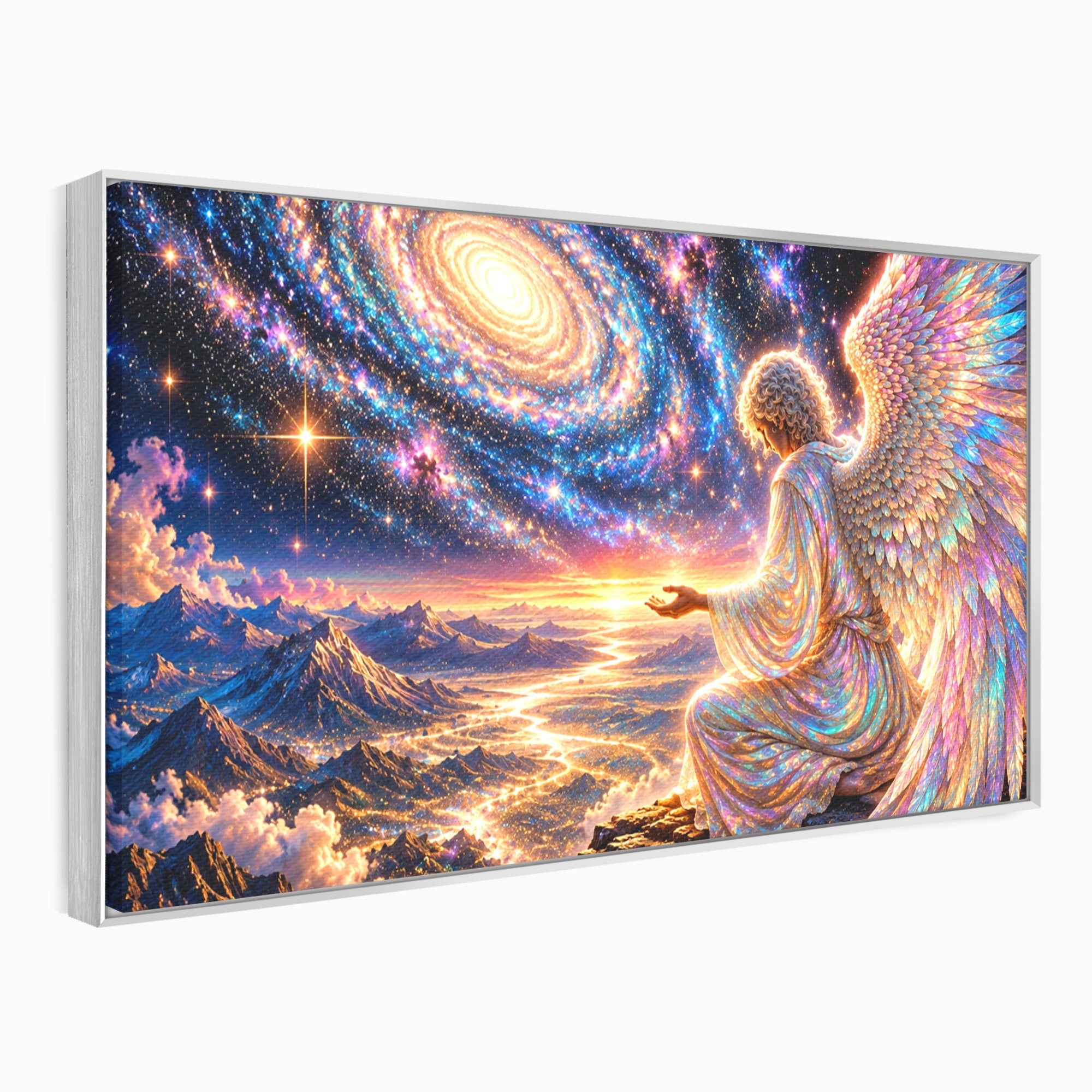 Tablou Canvas Premium LuxCanva® U1210, Ingerul Galaxiei, Peisaj, Cer, Inger, Galaxie, Living, Culori Vibrante