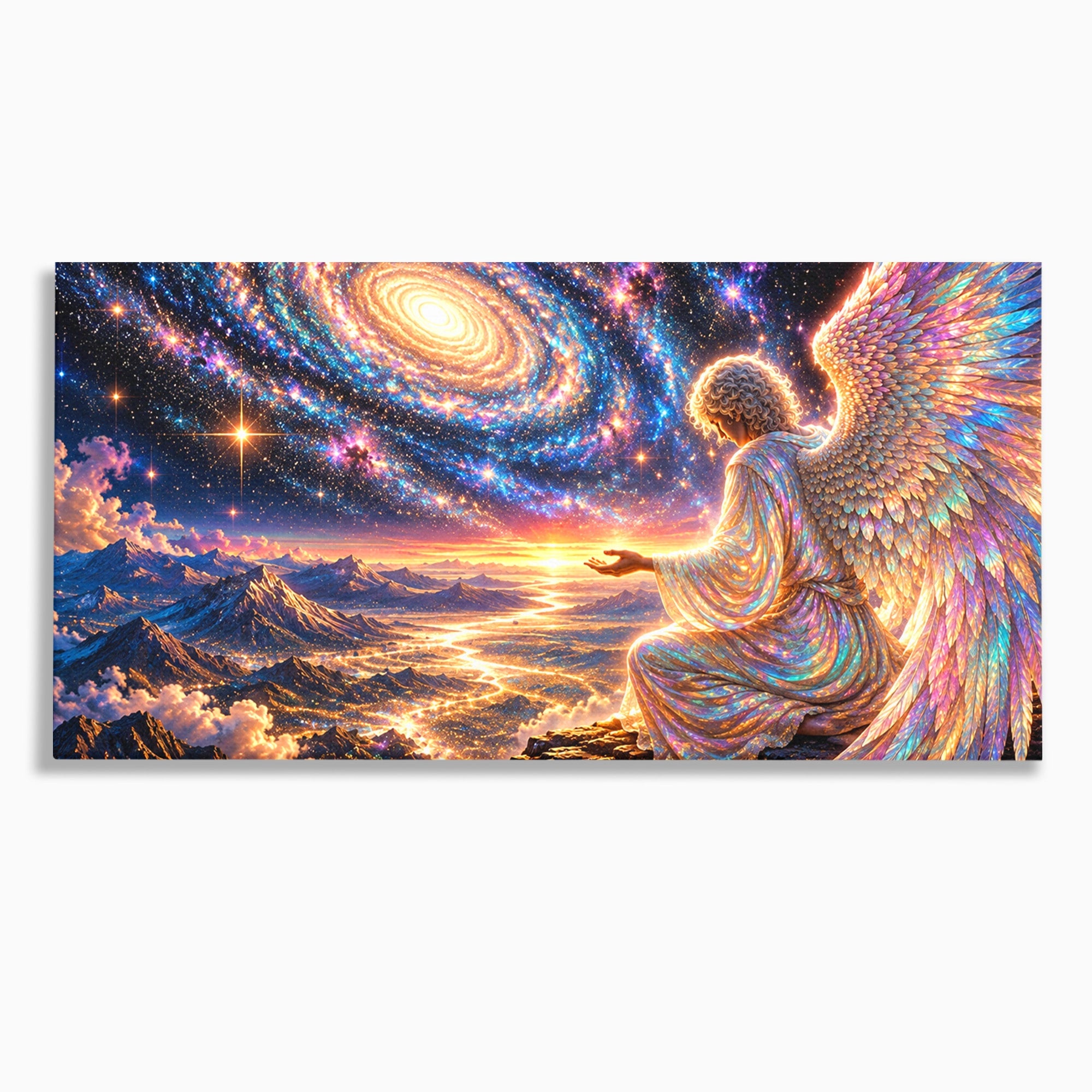 Tablou Canvas Premium LuxCanva® U1210, Ingerul Galaxiei, Peisaj, Cer, Inger, Galaxie, Living, Culori Vibrante
