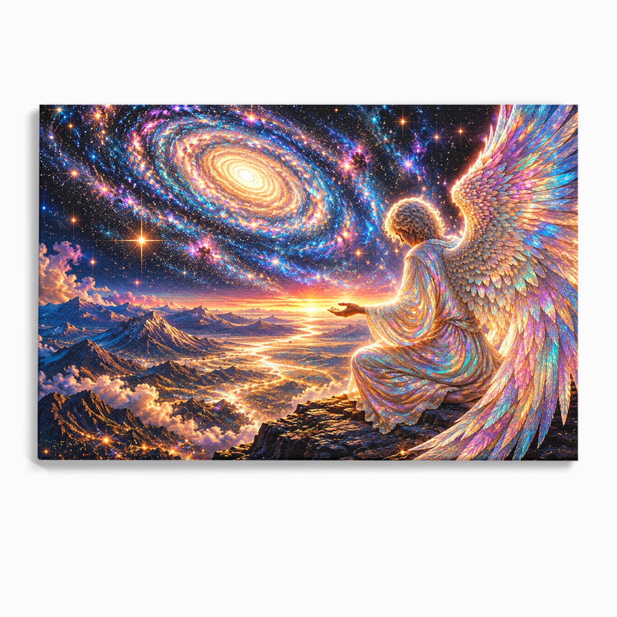 Tablou Canvas Premium LuxCanva® U1210, Ingerul Galaxiei, Peisaj, Cer, Inger, Galaxie, Living, Culori Vibrante