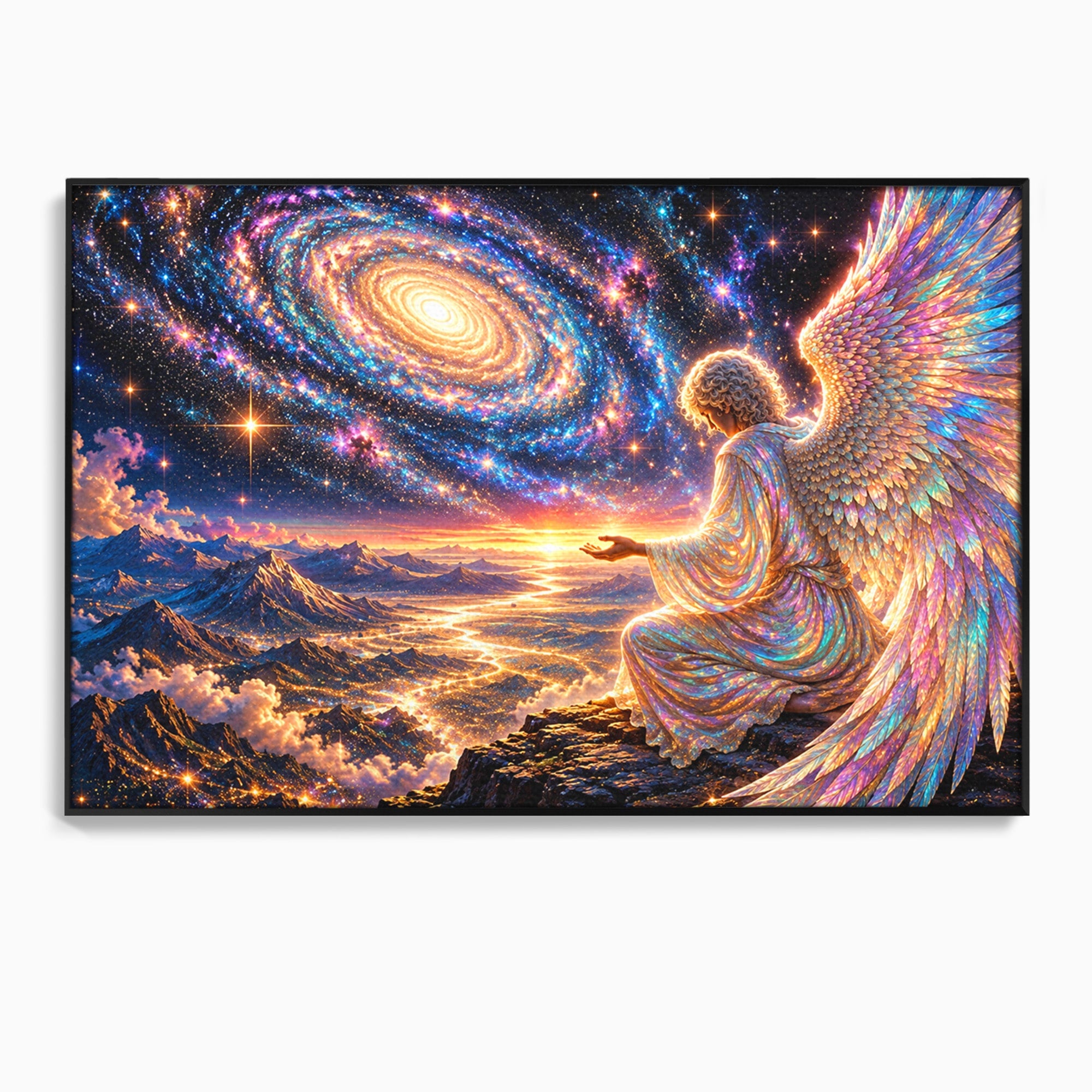 Tablou Canvas Premium LuxCanva® U1210, Ingerul Galaxiei, Peisaj, Cer, Inger, Galaxie, Living, Culori Vibrante