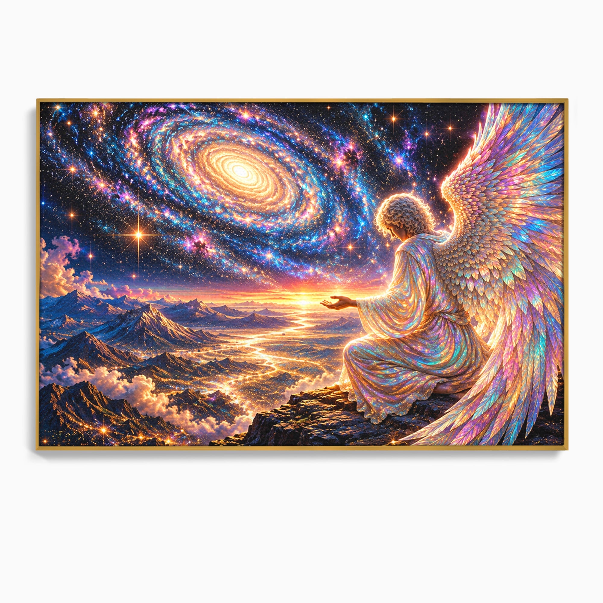 Tablou Canvas Premium LuxCanva® U1210, Ingerul Galaxiei, Peisaj, Cer, Inger, Galaxie, Living, Culori Vibrante