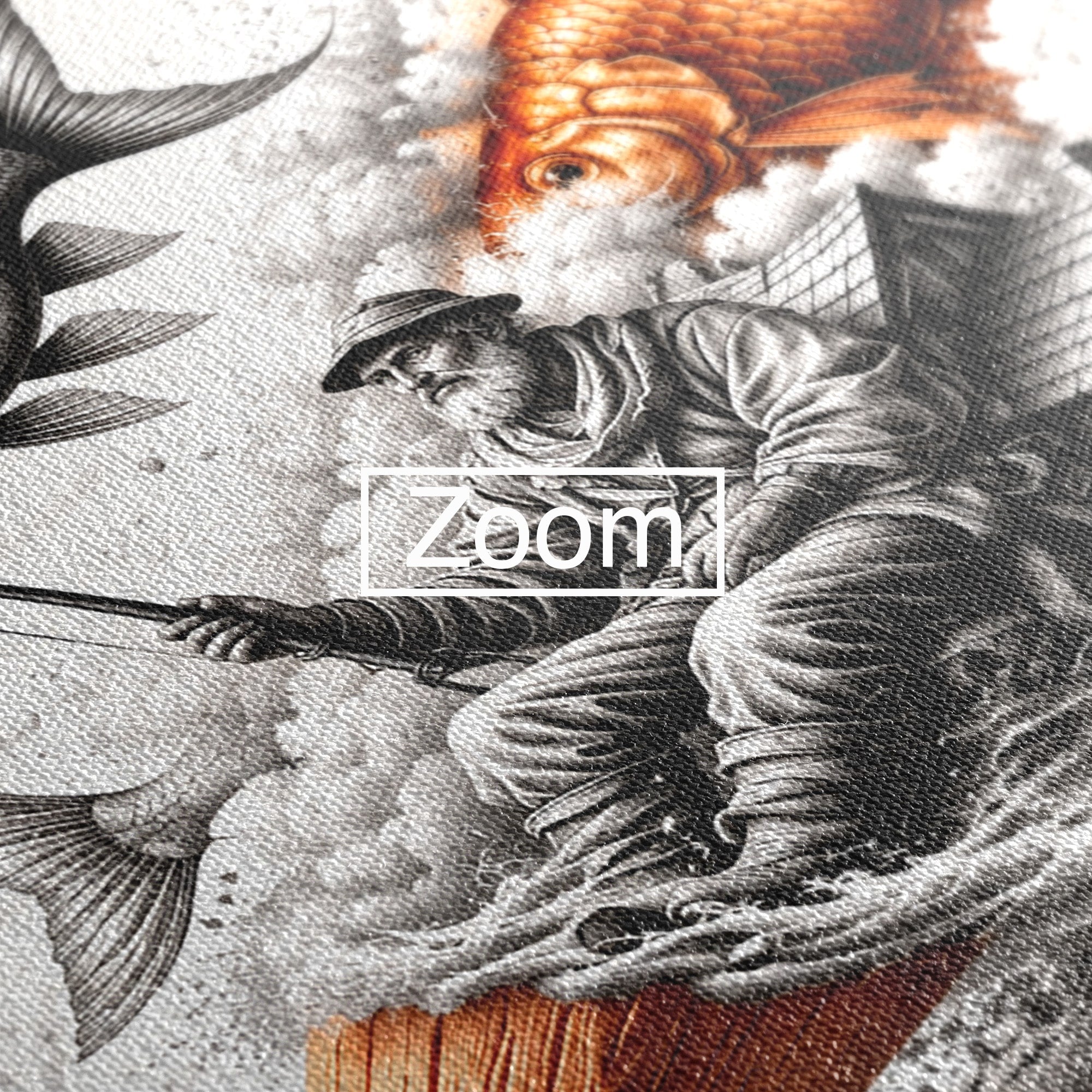 Tablou Canvas Premium LuxCanva® U1211, Pescuitul Imaginatiei, Fantezie, Creativitate, Pescar, Pescuit, Birou, Culori Vibrante