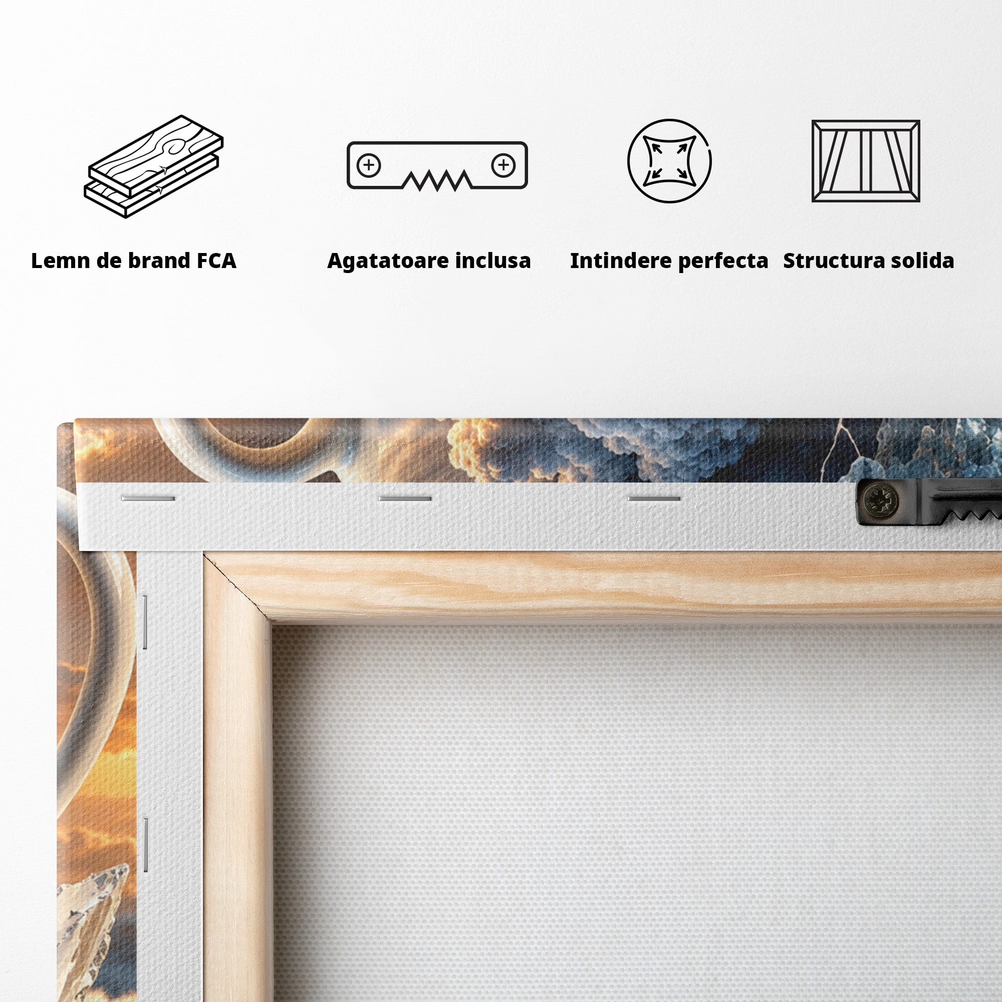 Tablou Canvas Premium LuxCanva® U1213, Cana Magica Cu Vulcan, Peisaj, Fantezie, Dormitor, Cana, Vulcan, Culori Vibrante