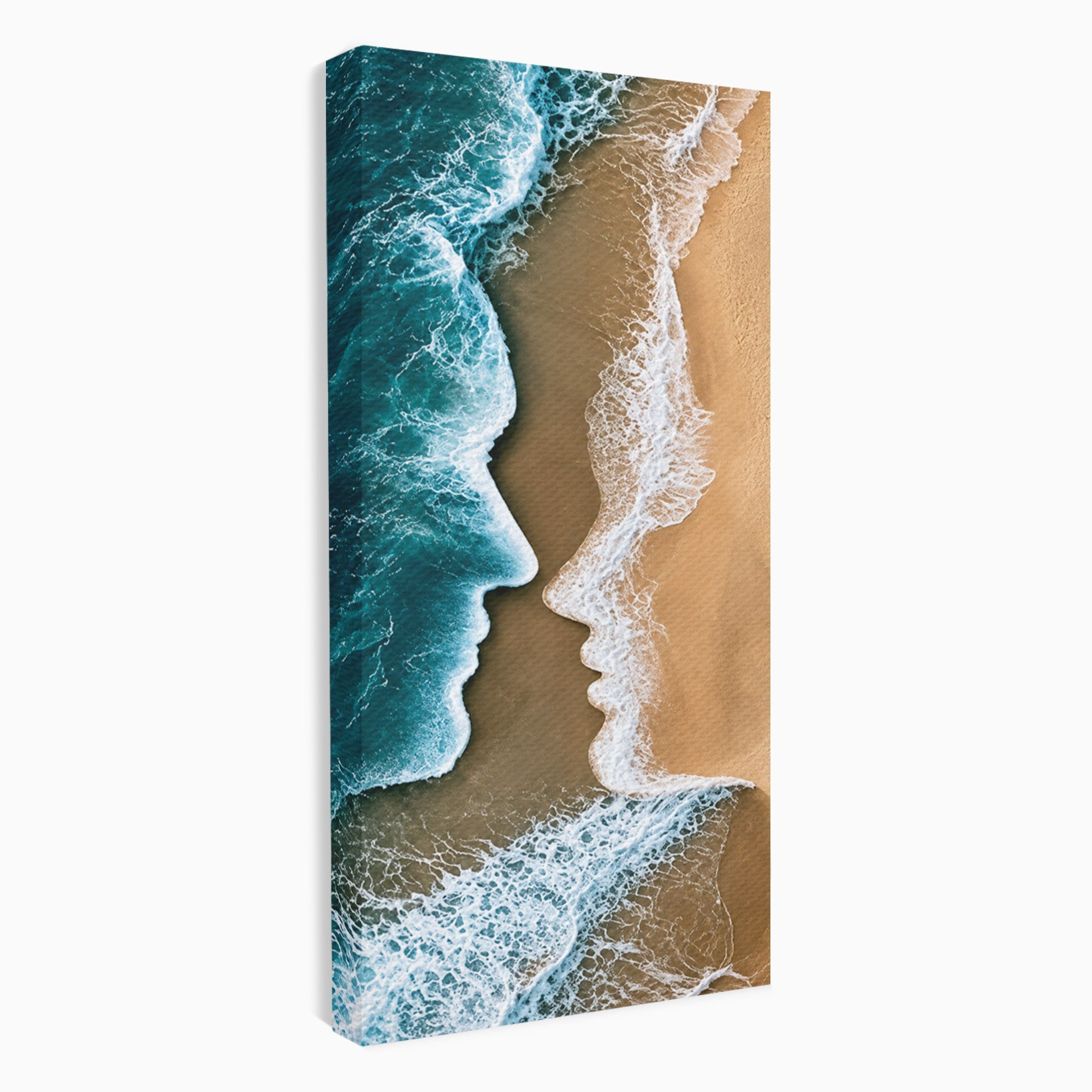 Tablou Canvas Premium LuxCanva® U1214, Valuri In Forma De Chipuri, Ocean, Creativ, Valuri, Chipuri, Dormitor, Living, Culori Vibrante