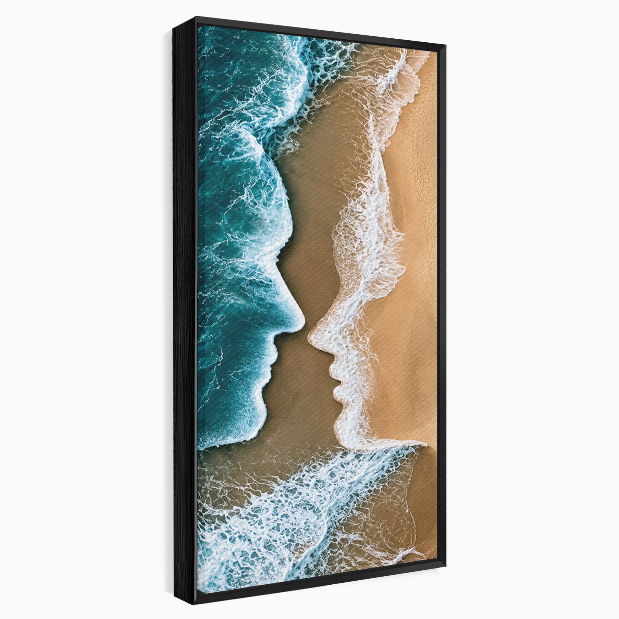 Tablou Canvas Premium LuxCanva® U1214, Valuri In Forma De Chipuri, Ocean, Creativ, Valuri, Chipuri, Dormitor, Living, Culori Vibrante