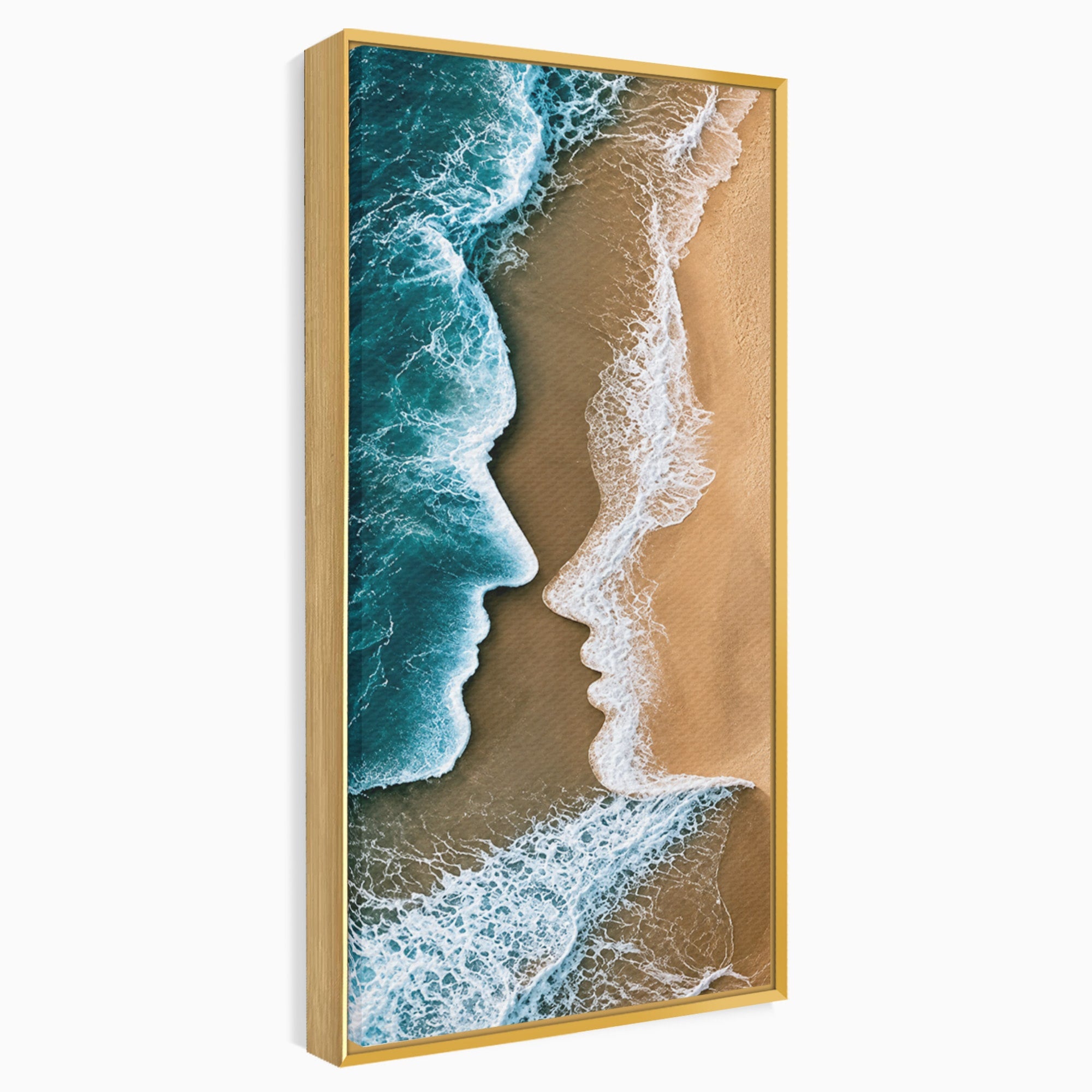 Tablou Canvas Premium LuxCanva® U1214, Valuri In Forma De Chipuri, Ocean, Creativ, Valuri, Chipuri, Dormitor, Living, Culori Vibrante